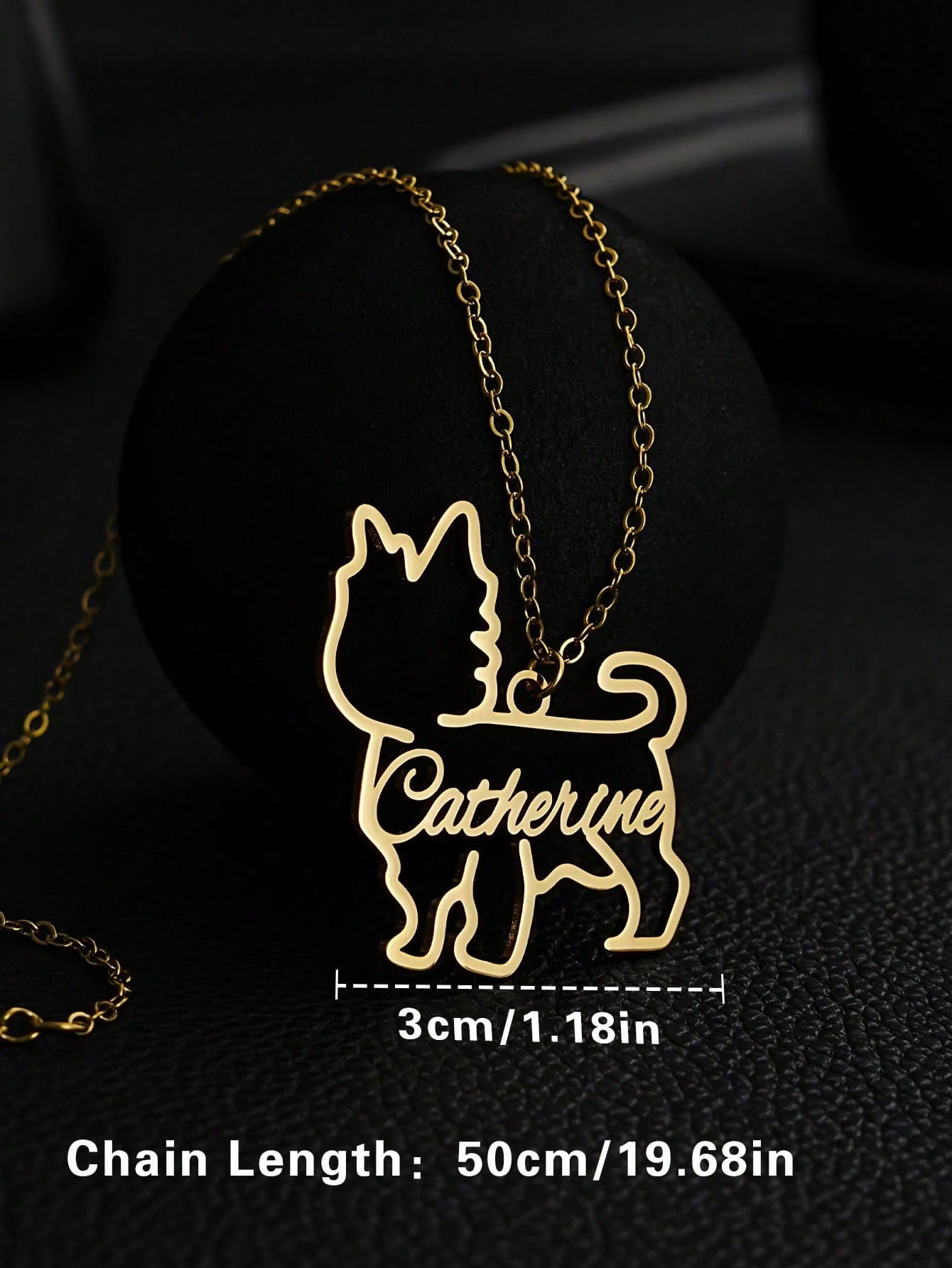 Custom Pet Dog Name Necklace, Gold Plated Stainless Steel Dog Letter Pendant