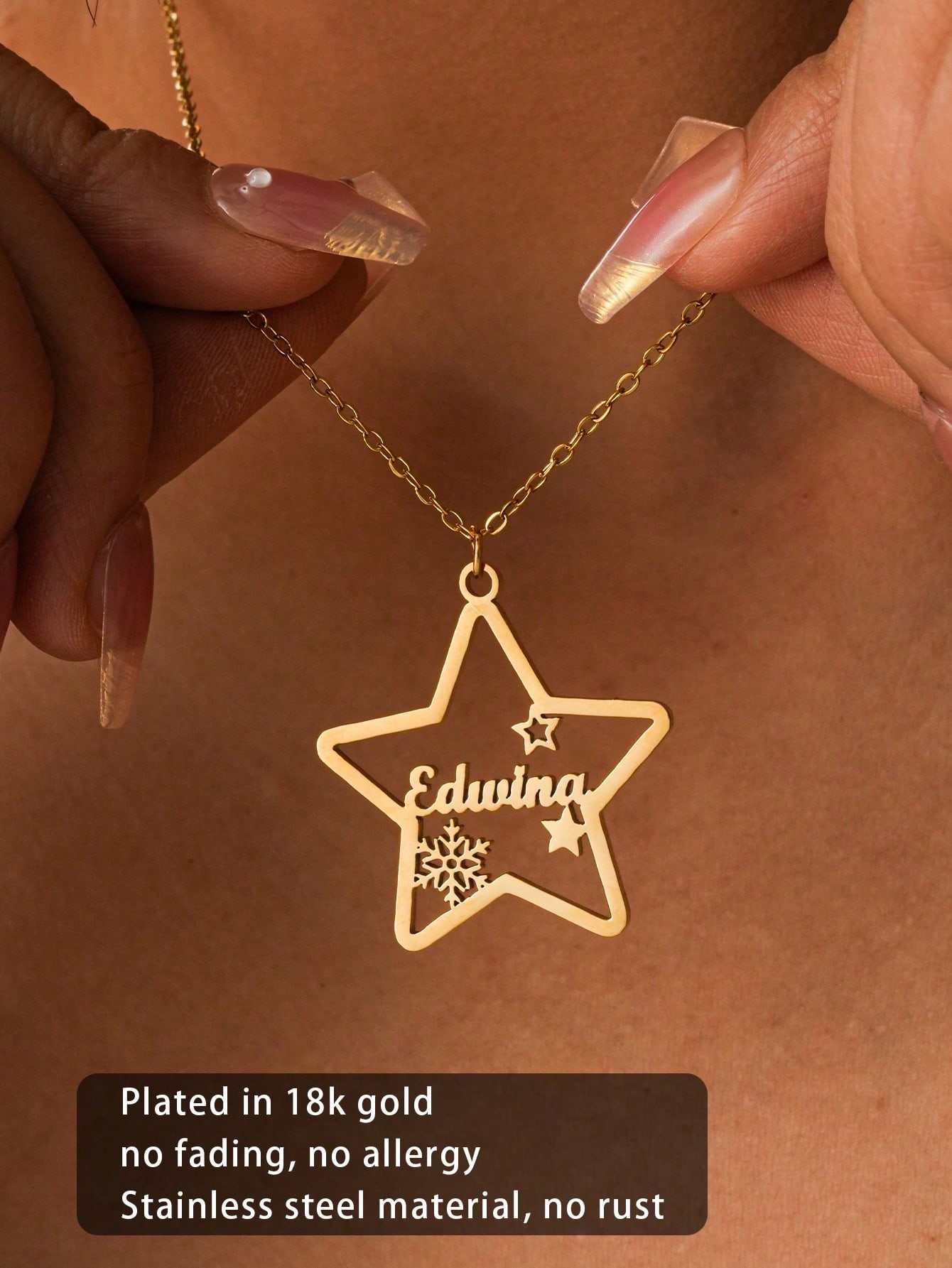 Personalized Minimalist Star Custom Name Necklace Elegant Jewelry for Gifts Short Description (≤60 characters)