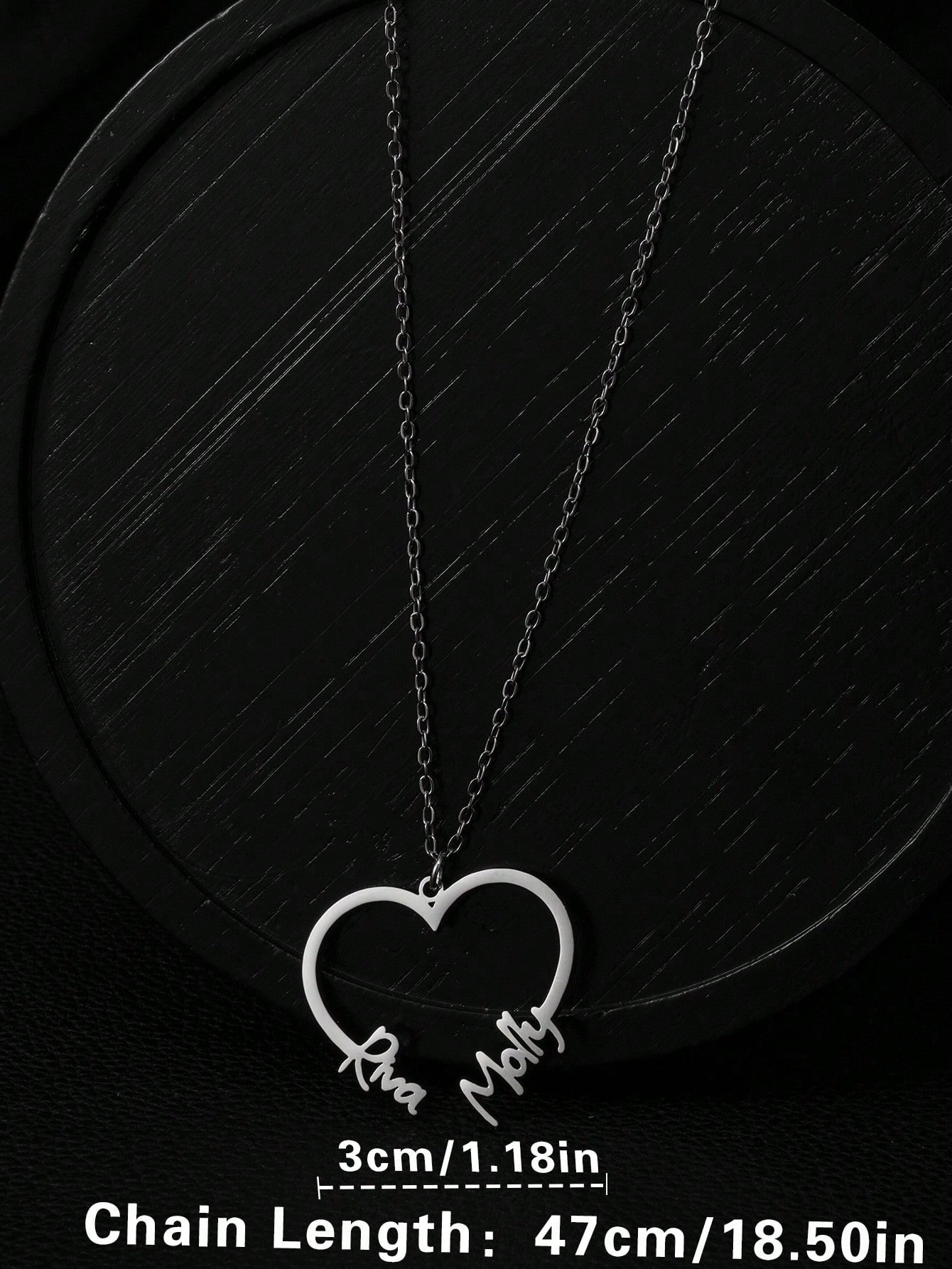 Luxury Gold Heart Angel Wing Personalized Custom Name Necklace for Women