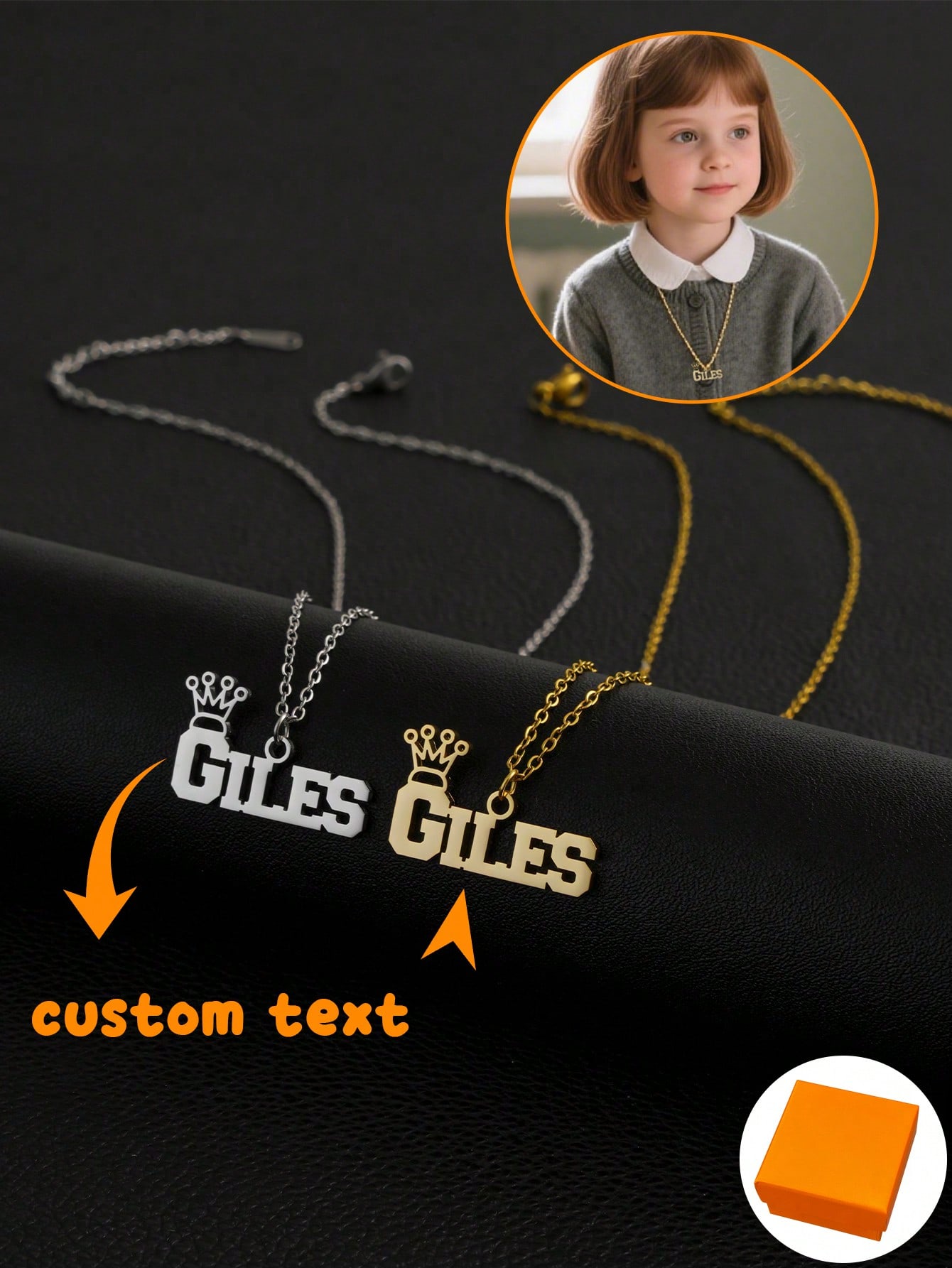 Elegant Luxury Gold Letter Hollow Out Custom Necklace Stylish Pendant for Gift