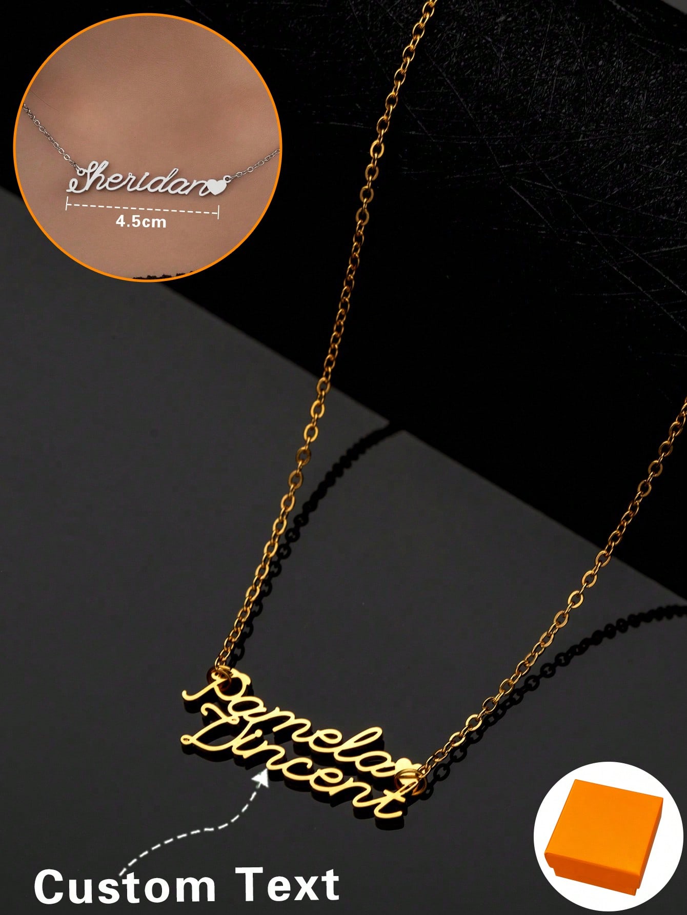 Luxury Personalized Gold Letter Name Necklace Fashion Custom Pendant for Women Gift