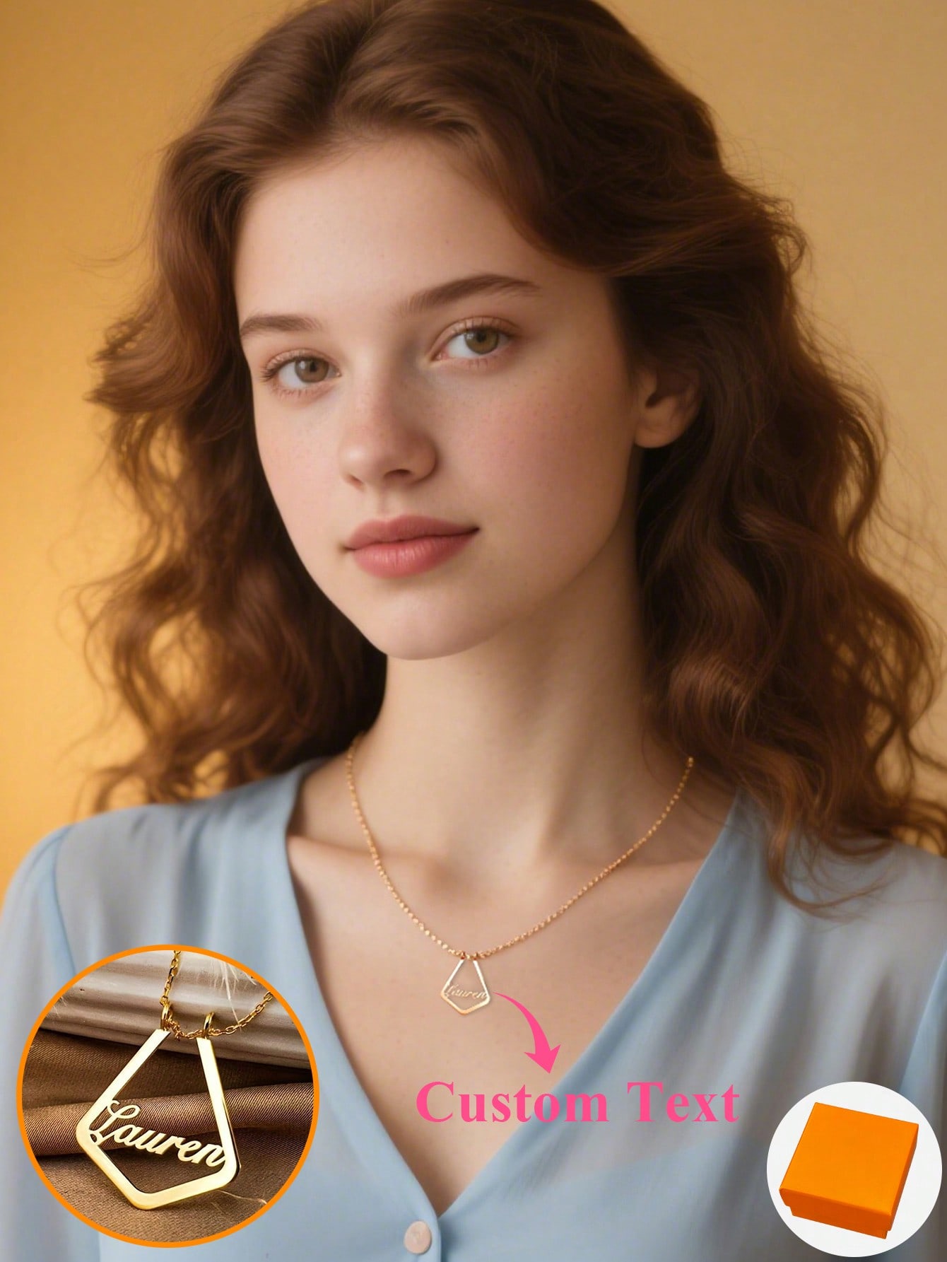 Personalized Name Necklace, Custom Engraved Stainless Steel Pendant for Women