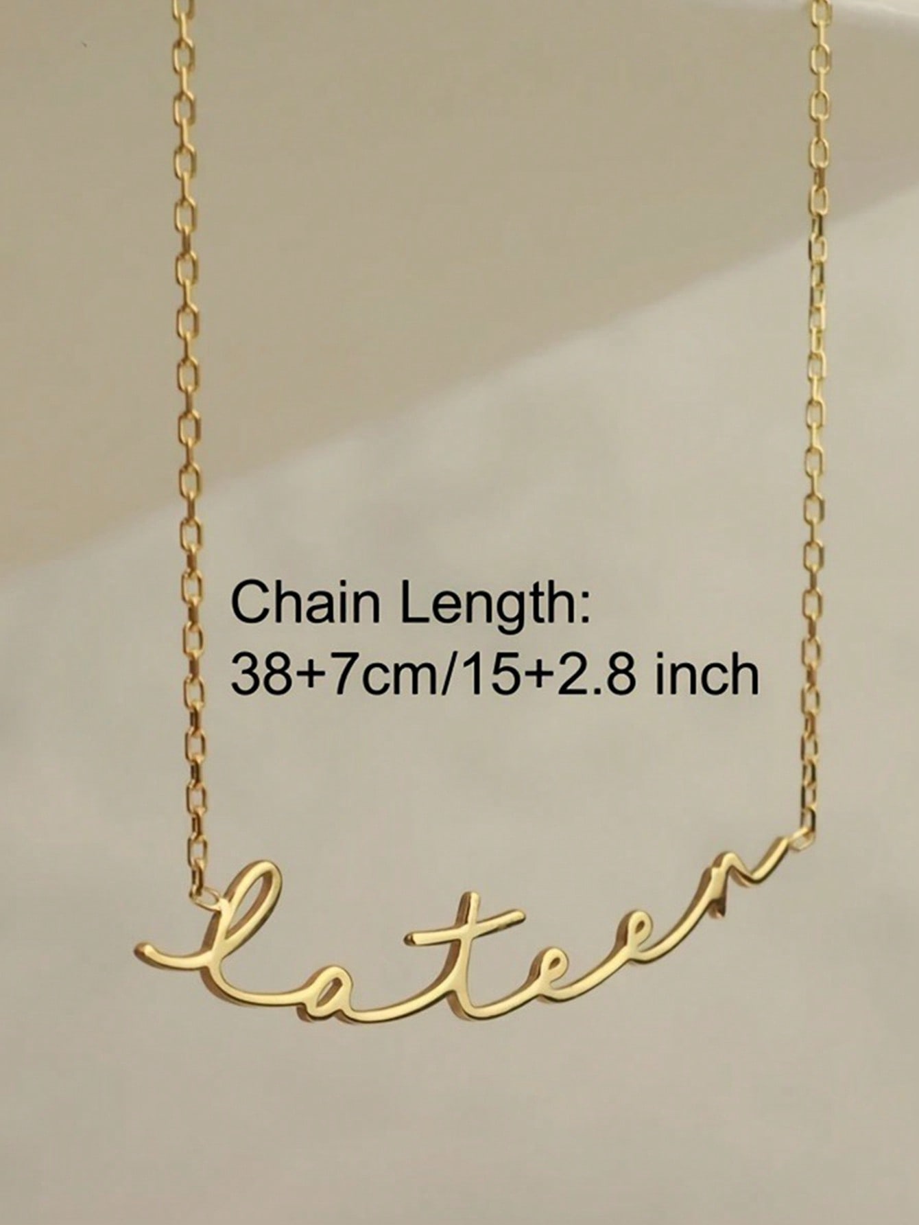 Personalized Curved Name Necklace, Stainless Steel Elegant Cursive Pendant for Women