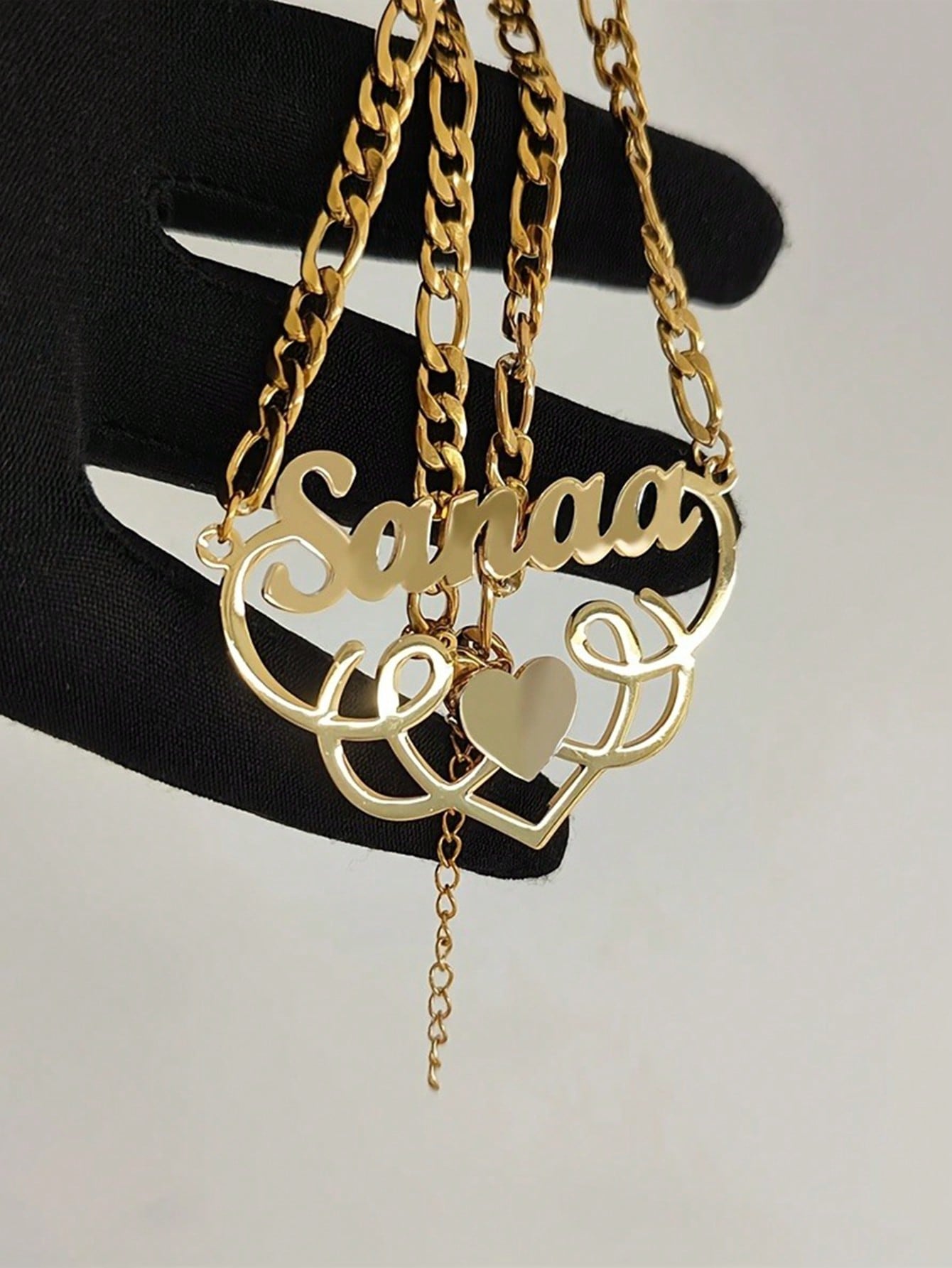 Elegant Custom Heart Name Necklace, Stainless Steel Personalized Pendant with Feagaro Chain for Women