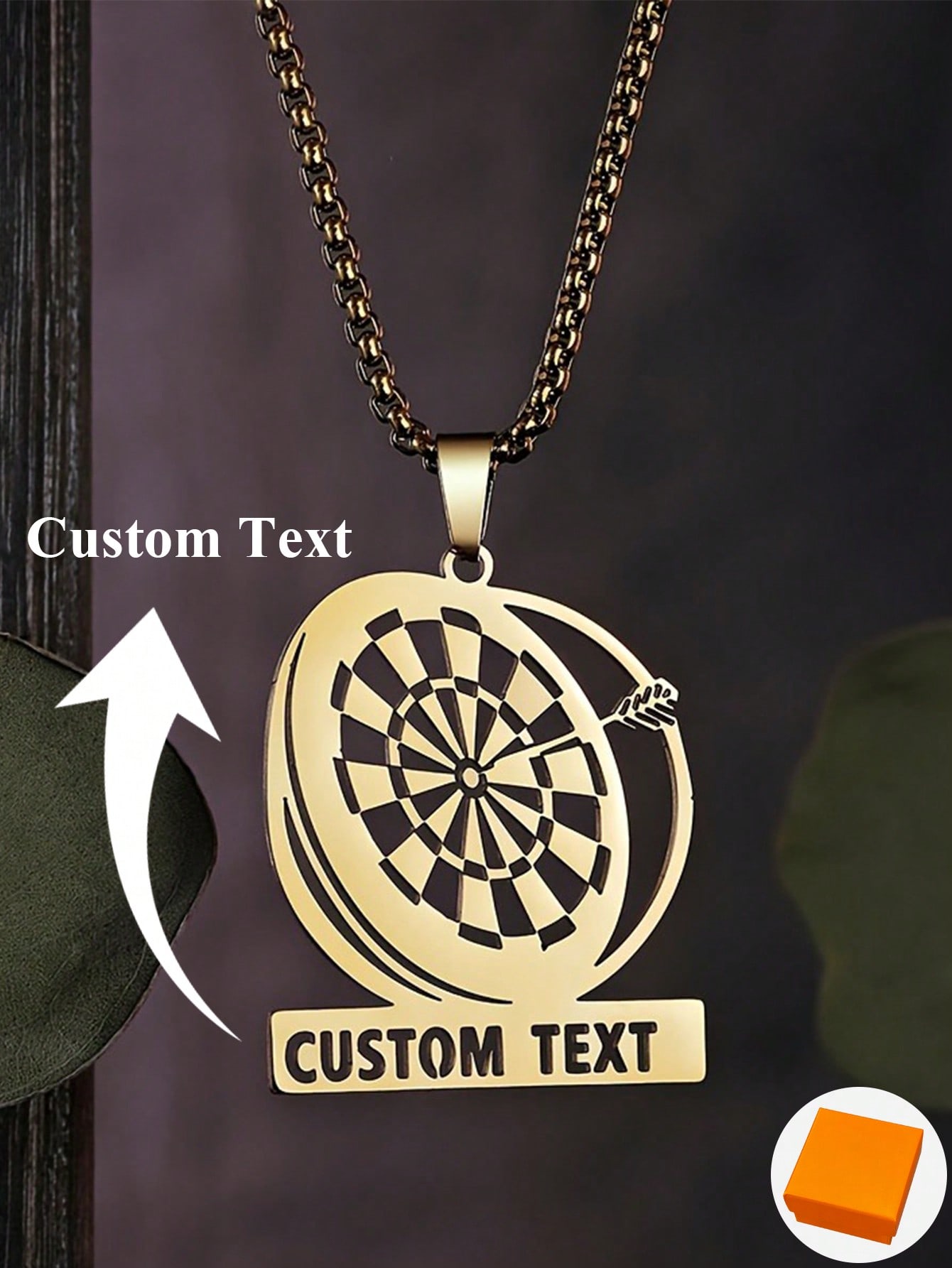 Personalized Target Pendant Necklace for Women, 304L Stainless Steel Custom Name Jewelry