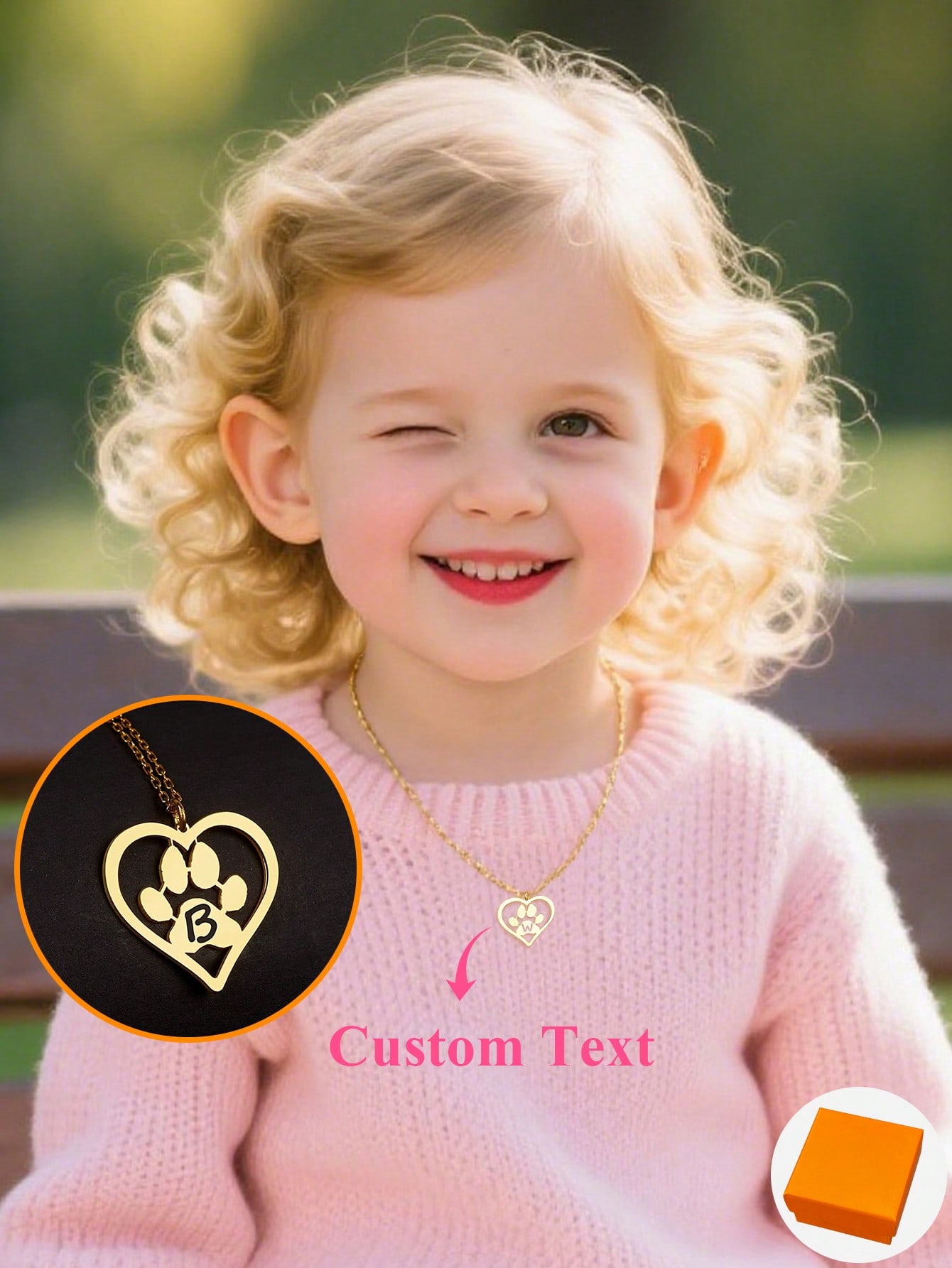 Personalized 18K Gold Plated Hollow Heart Paw Necklace, Custom Stainless Steel Jewelry for Pet Lovers