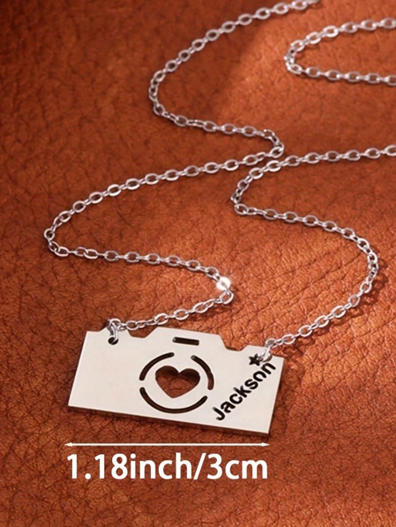 Custom Engraved 18K Gold Plated Heart Necklace, Bohemian Jewelry for Women