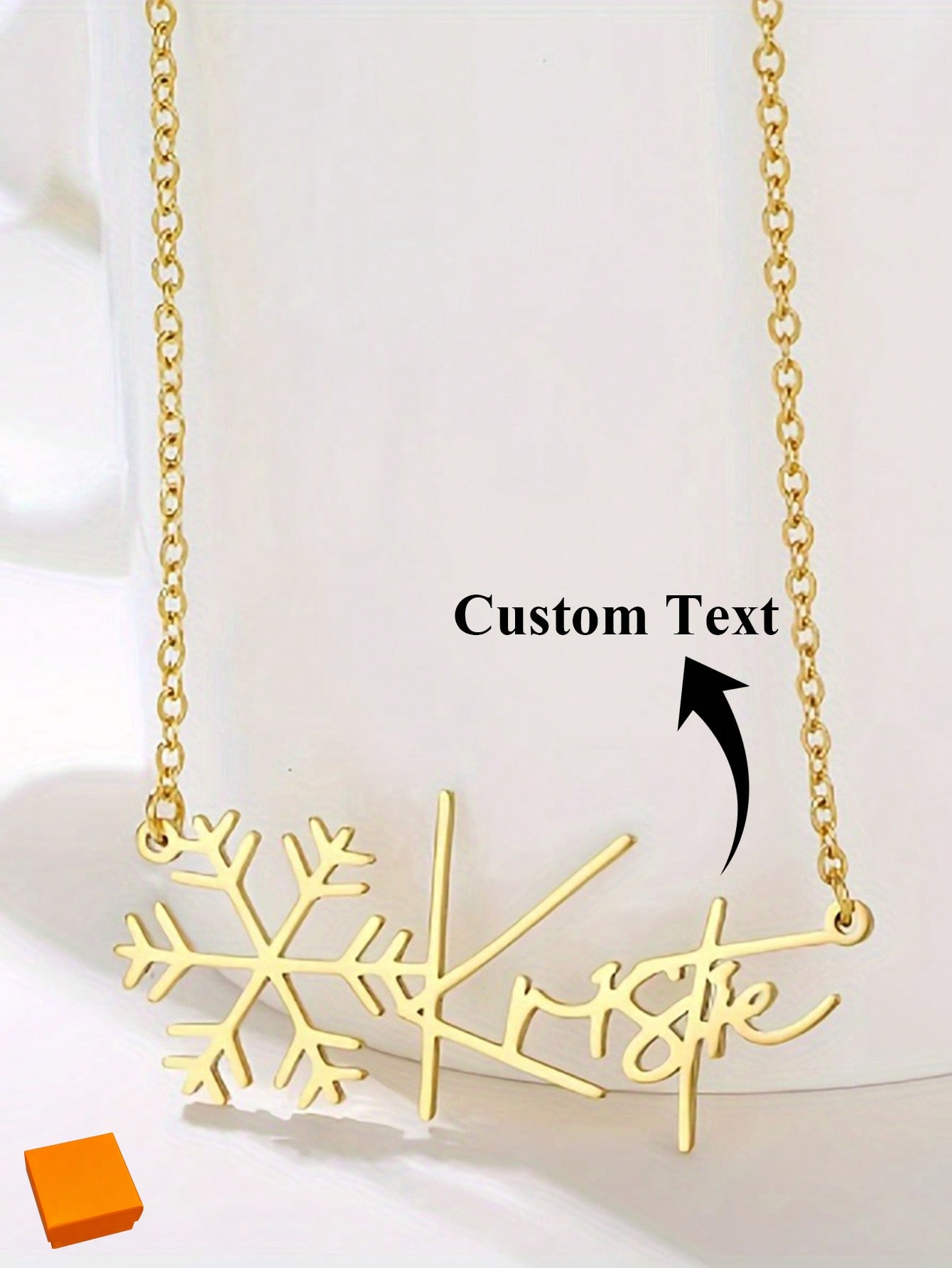 Custom Snowflake Name Necklace, Personalized Engraved Stainless Steel Modern Jewelry Gift