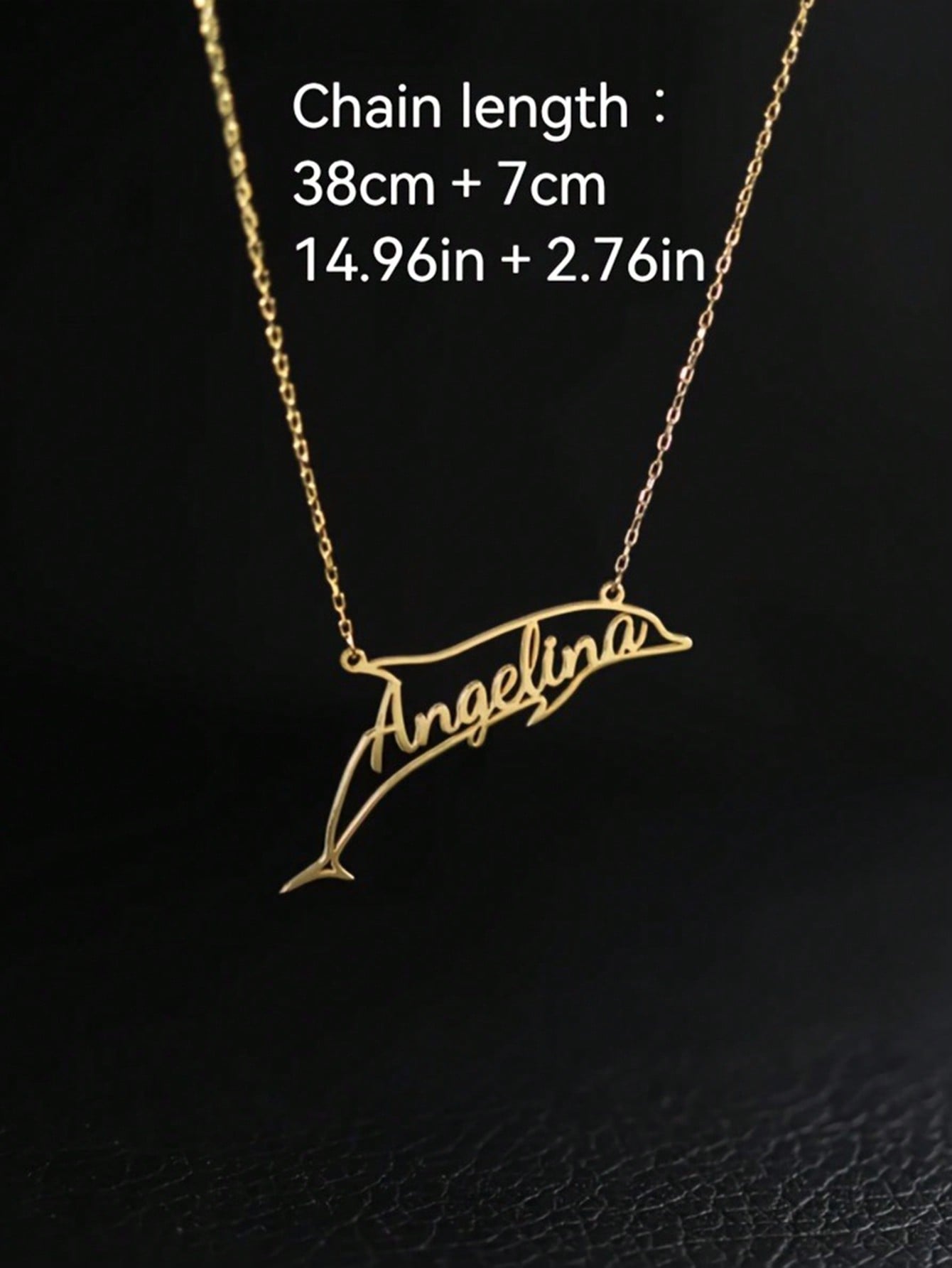 Custom Engraved Stainless Steel Dolphin Pendant Necklace, Boho Minimalist Ocean Jewelry for Women