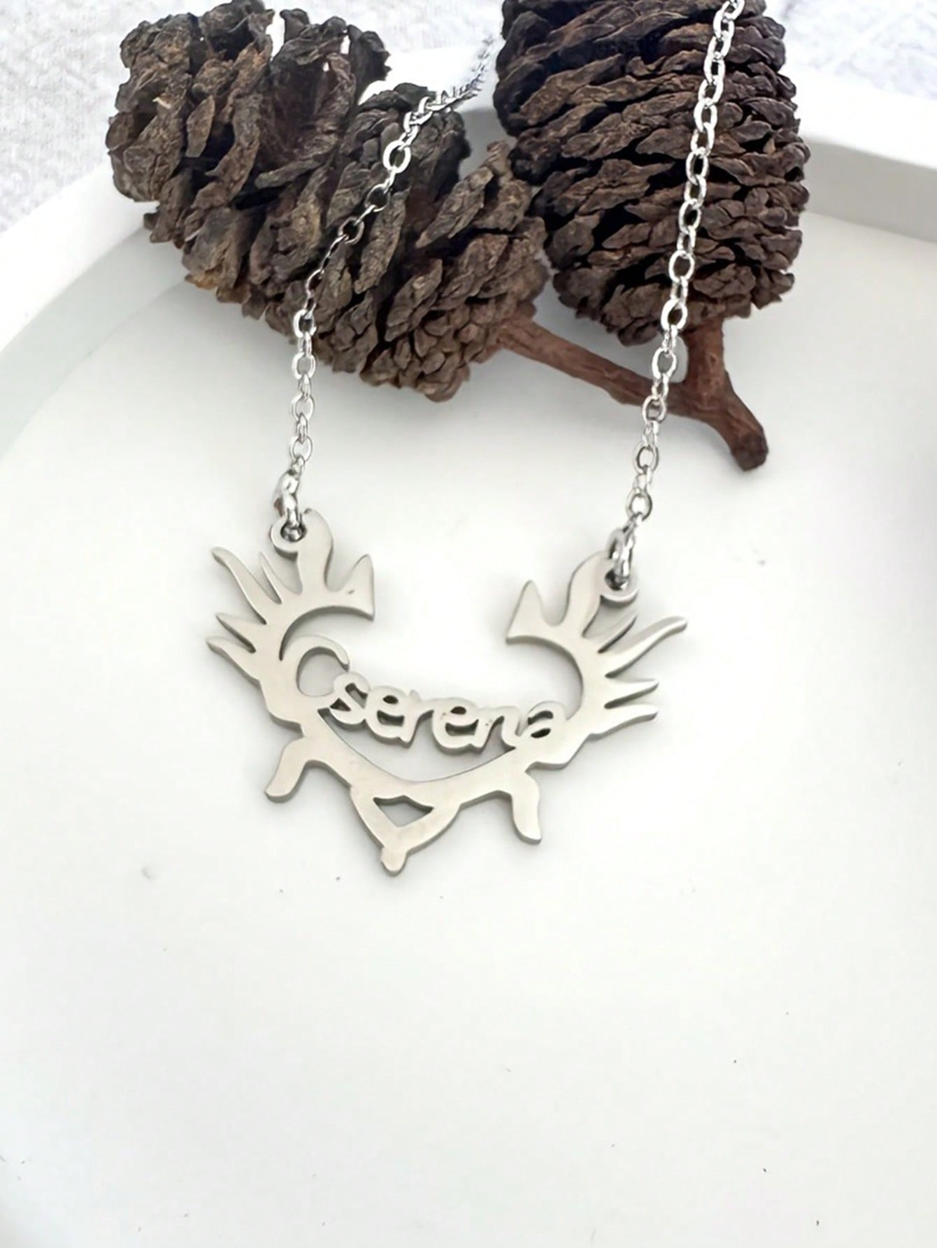 Custom Sun and Wings Name Necklace, Personalized Stainless Steel Pendant With 2 Styles DIY Jewelry