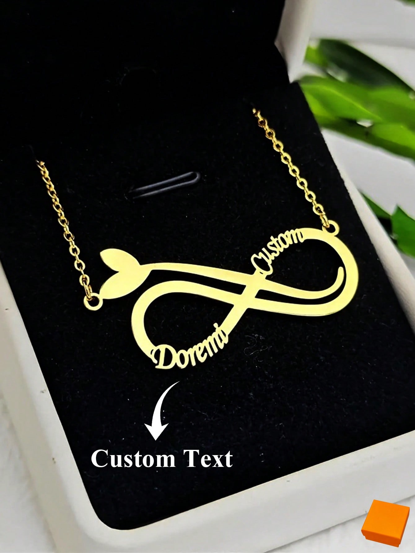 Stylish Personalized Infinity Name Necklace, Custom Mermaid Tail Double Name Pendant Necklace