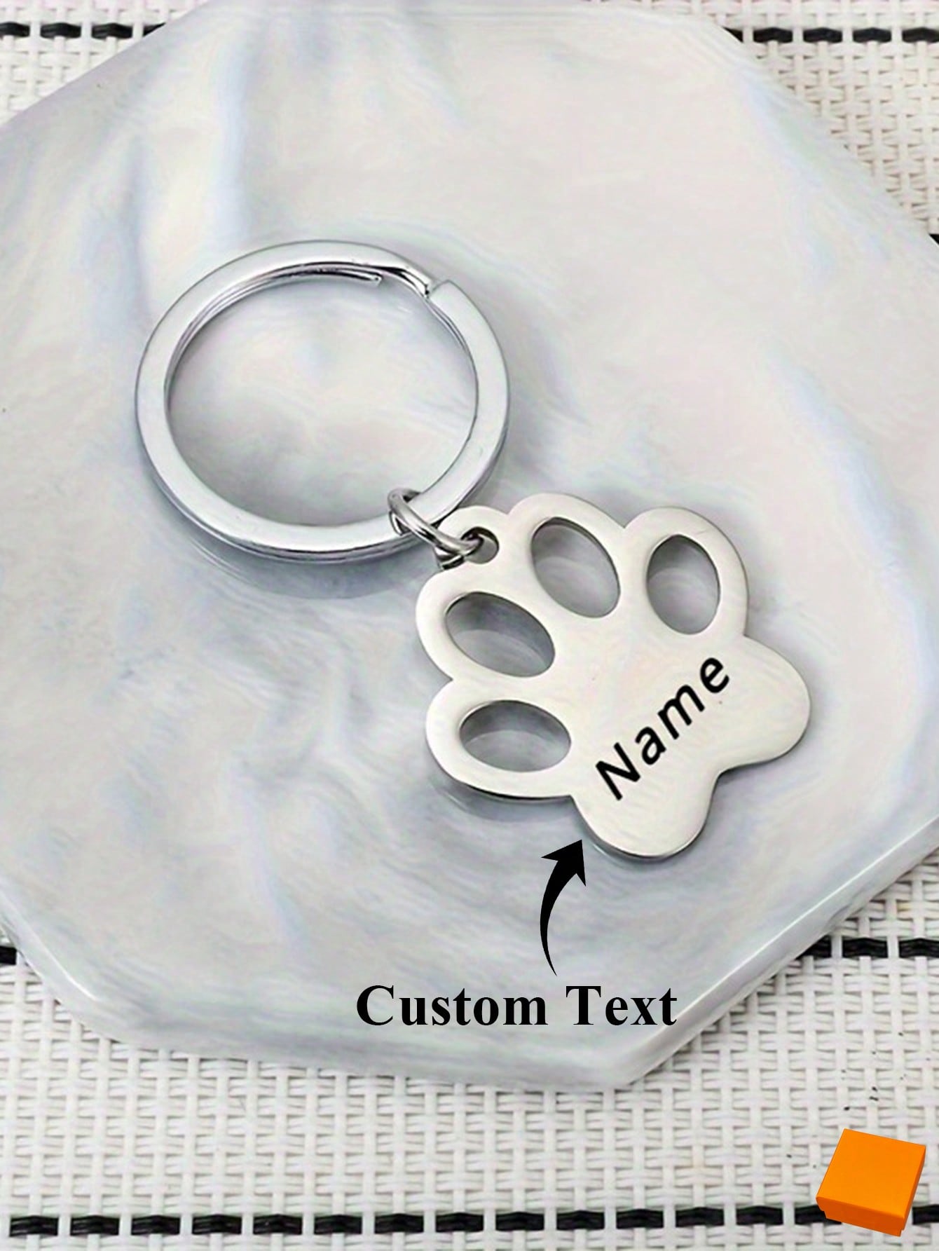 Personalized Engraved Cat Paw Keychain, Stainless Steel Custom Gift for Pet Lovers Unisex