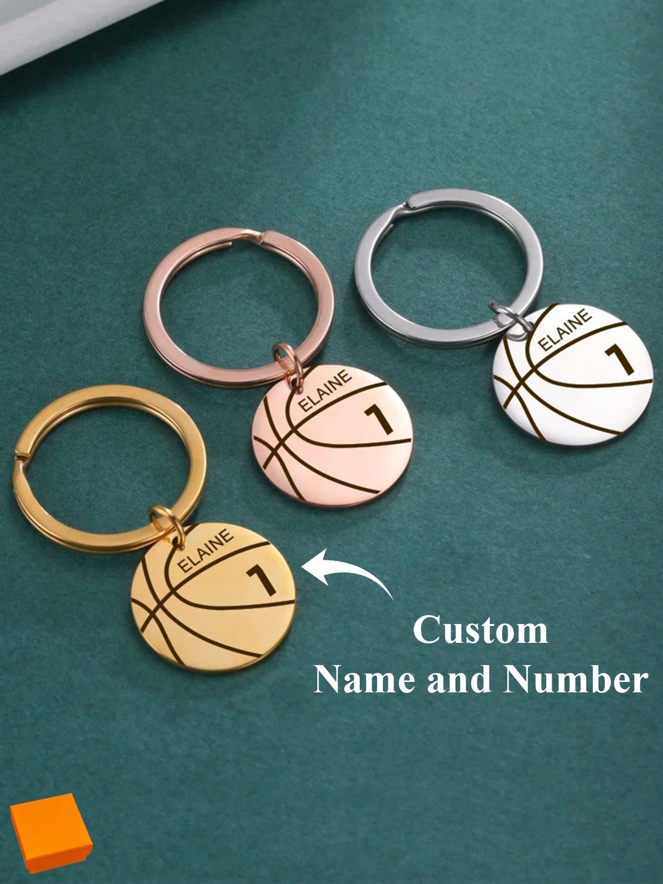 Basketball Custom Engraved Keychain, Stainless Steel Sports Pendant Gift for Father and Boys