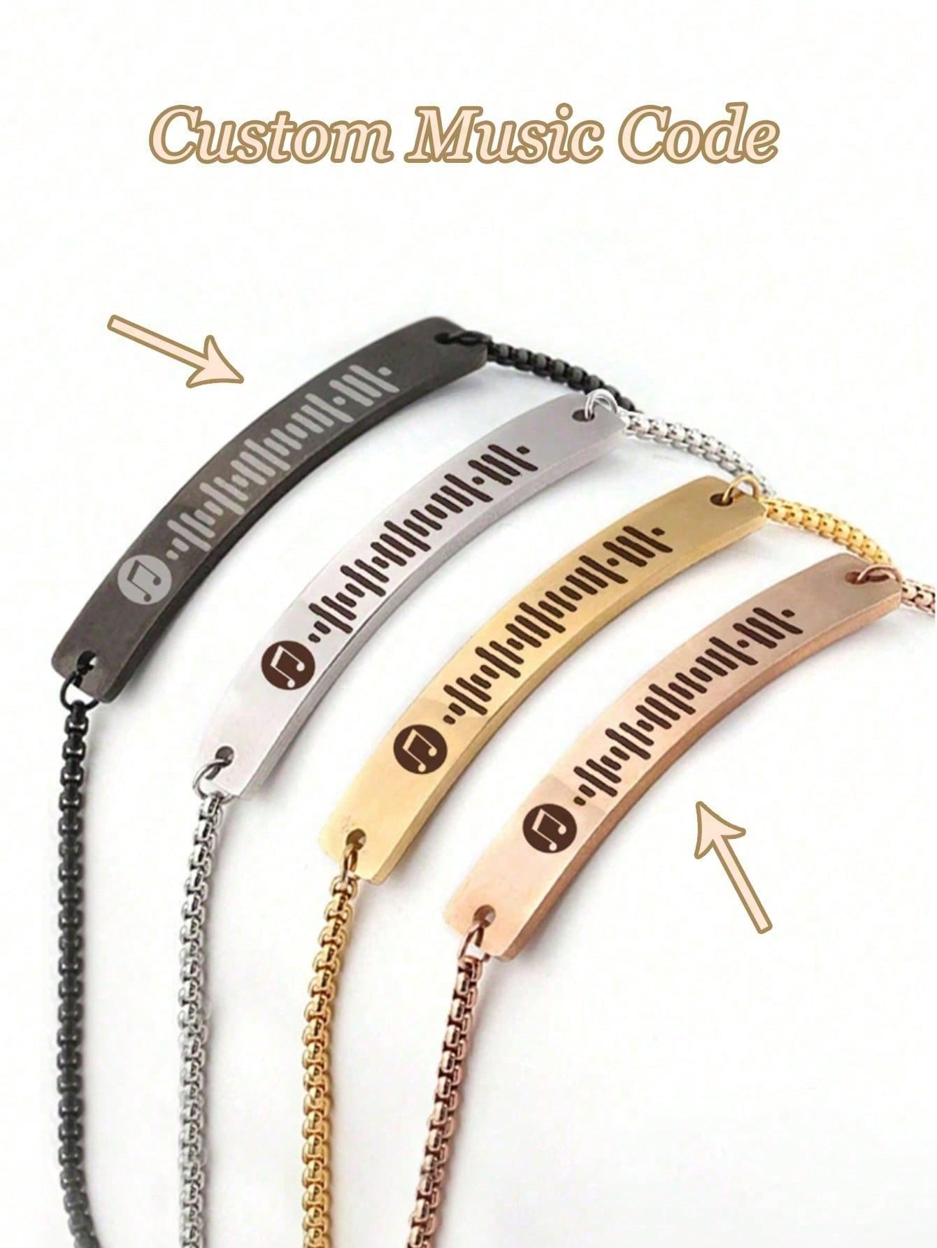 Custom Music Adjustable Bracelet,Personalized Song Bracelet Ideal Gift for Women Holiday Daily Wear