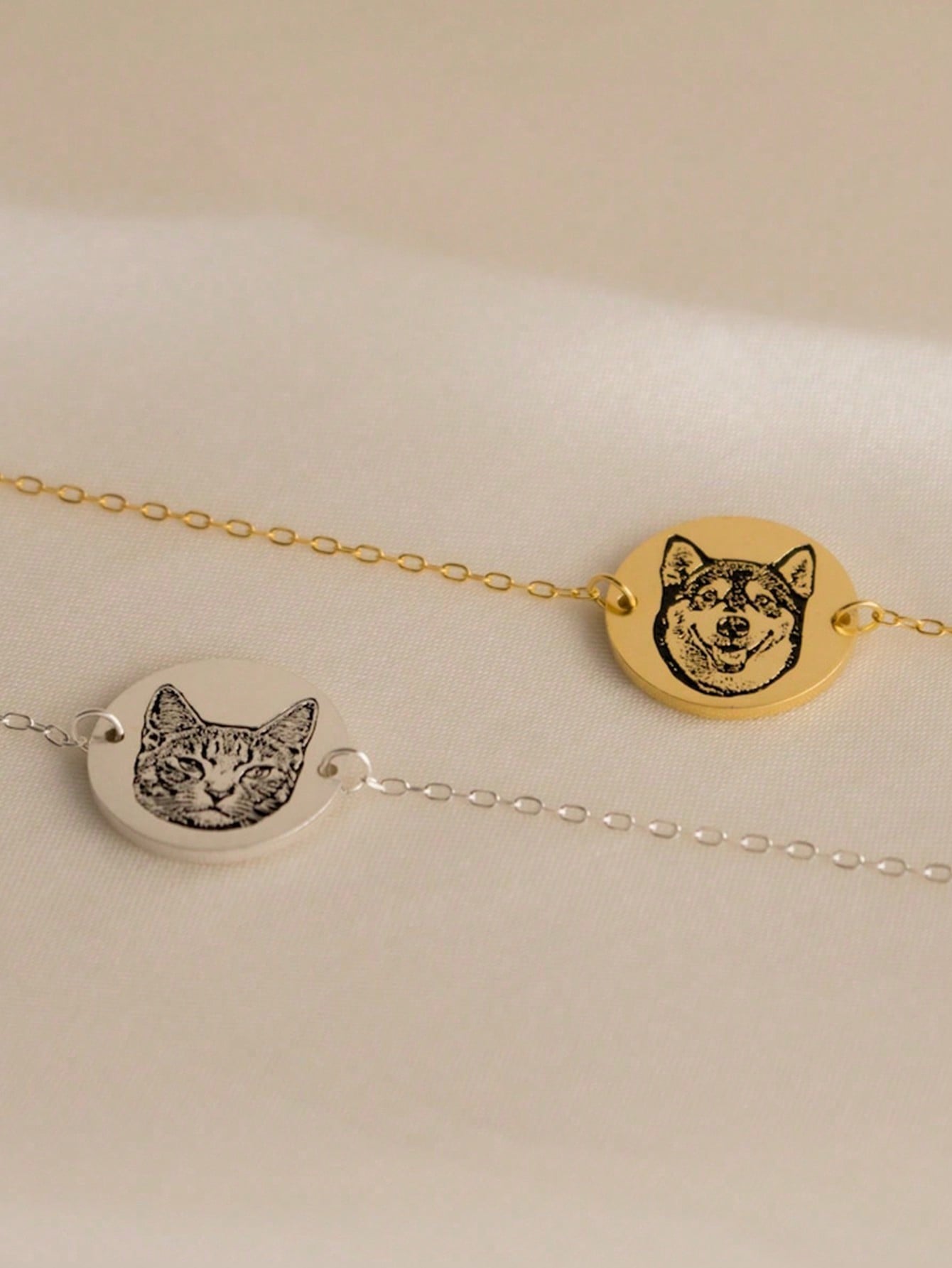 Custom Engraved Pet Dog Photo Bracelet, Boho Stainless Steel Adjustable Jewelry for Pet Lovers