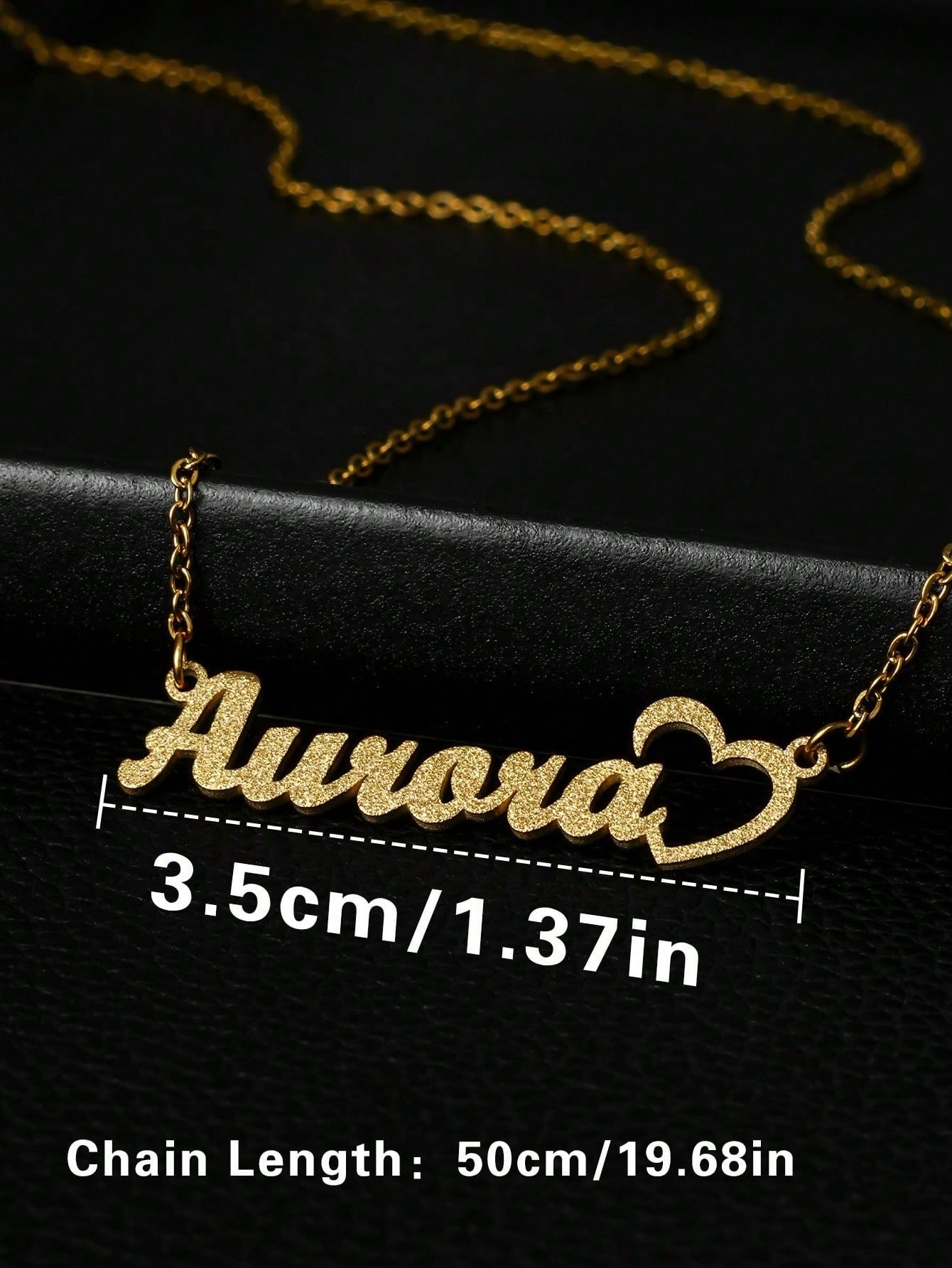 Custom Shiny Gold Heart Necklace, Retro Minimalist Personalized Jewelry Gift for Students Couple