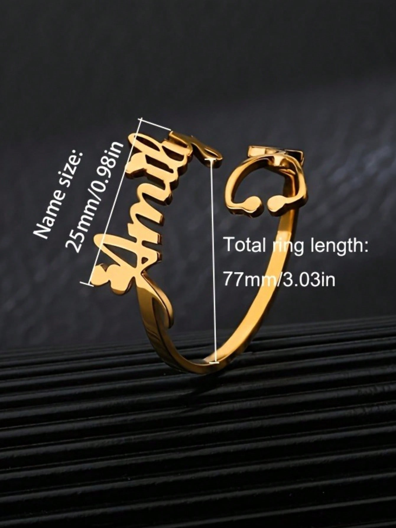 Couple Custom Stethoscope Ring, 304 Stainless Steel Engraved Amily Anniversary Jewelry Gift