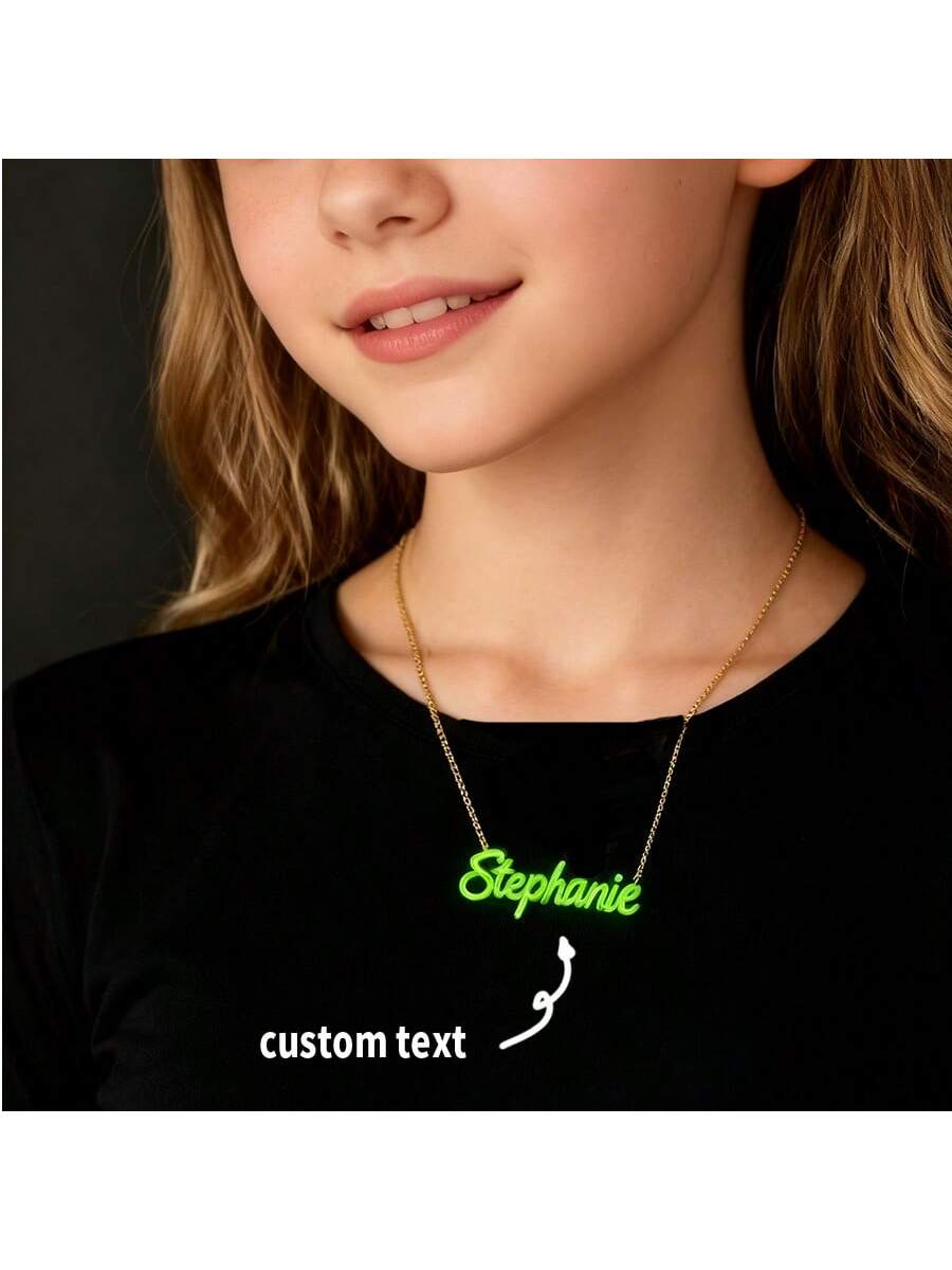 Custom Acrylic Name Necklace, Minimalist Personalized Pendant Jewelry Multiple Colors for Graduation Gift