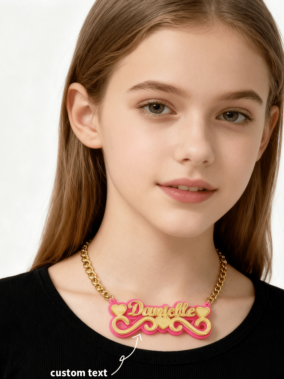 Custom Acrylic Name Necklace, Colorful Personalized Name Tag Pendant Party Banquet Jewelry Gift