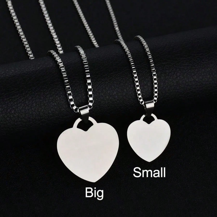 Custom Engraved Gold Heart Pendant Necklace, Stainless Steel Letter Jewelry Gift for Women Girls