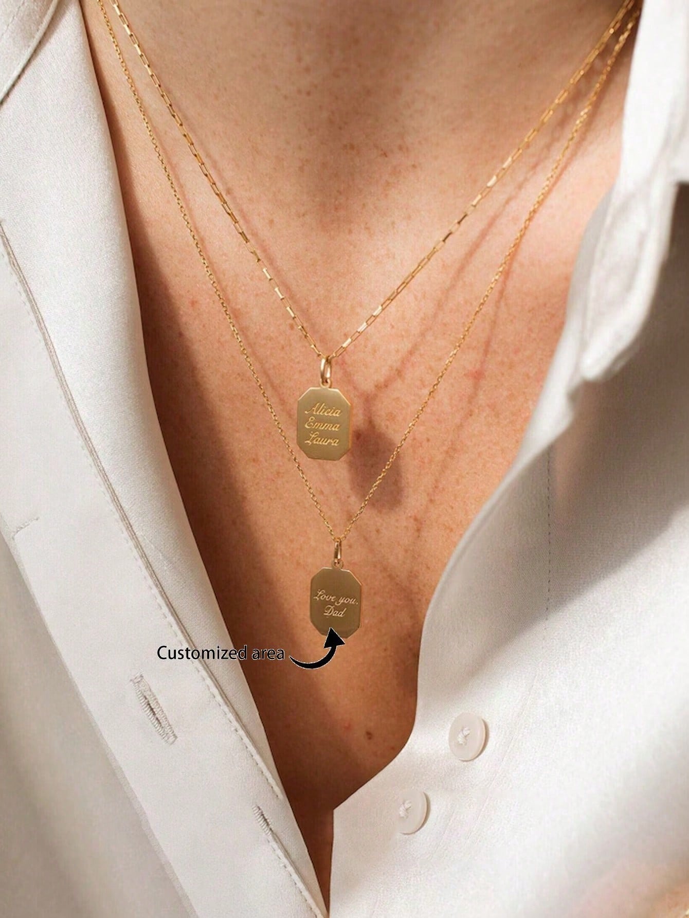 Custom Handwriting Necklace,18K Gold Engraved Pendant Personalized Signature Jewelry Gift