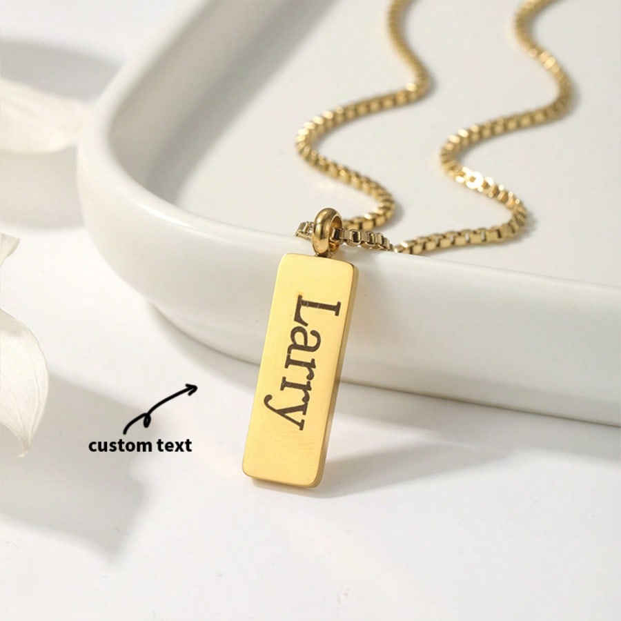 New Arrival Custom Name Necklace, DIY Laser Engraved Stainless Steel Jewelry Gift