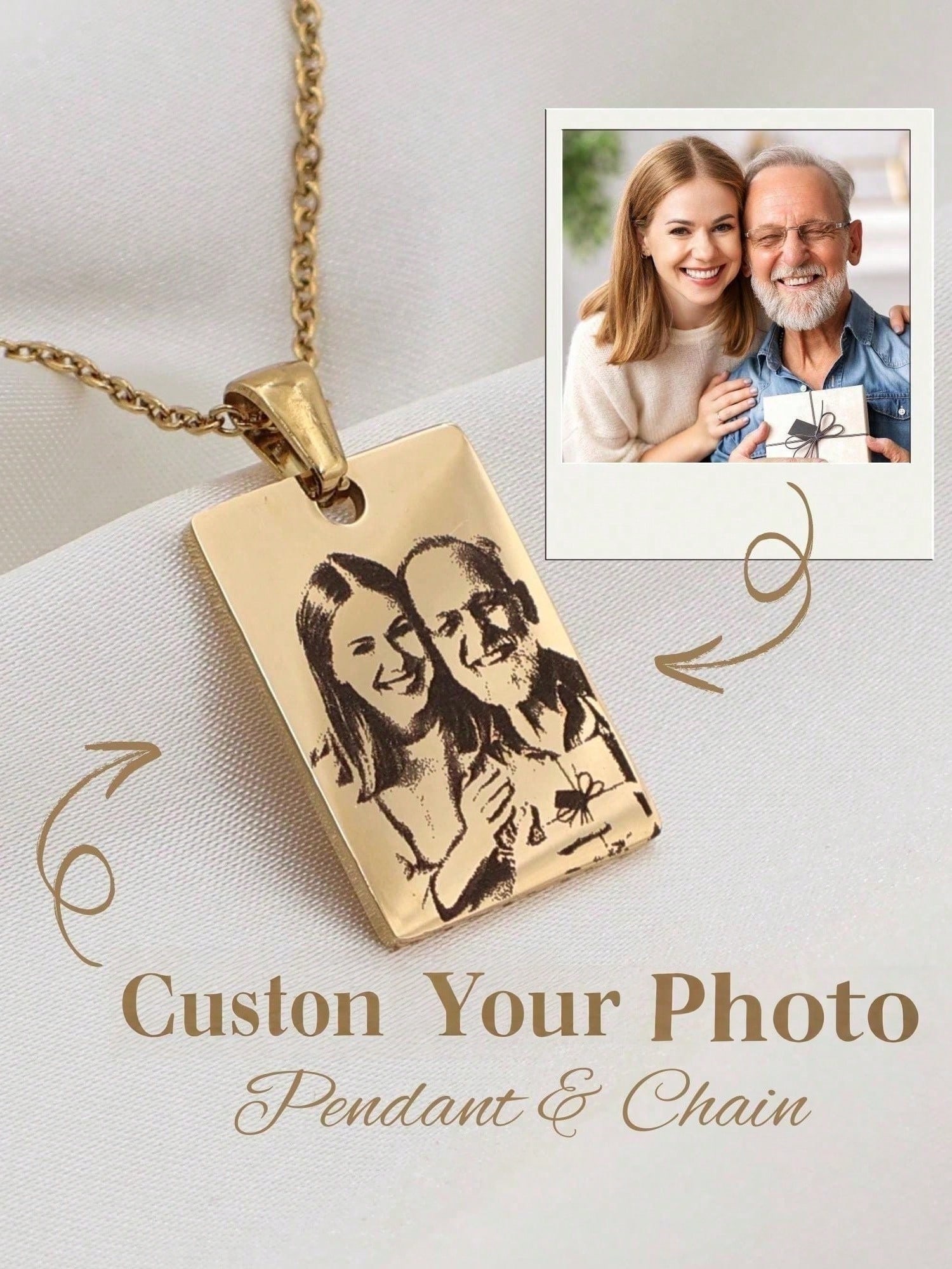 Custom Engraved Rectangular Bar Necklace, Minimalist Stainless Steel Personalized Jewelry Gift for Women