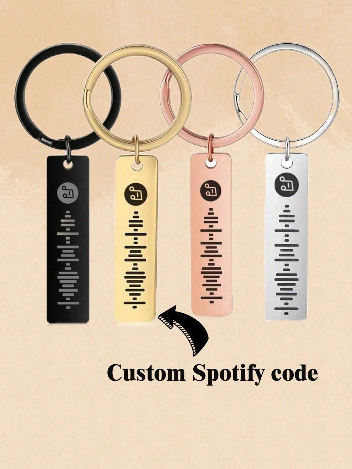 DIY Personalized Spotify Music Code Keychain, Custom Creative Gift for Couples