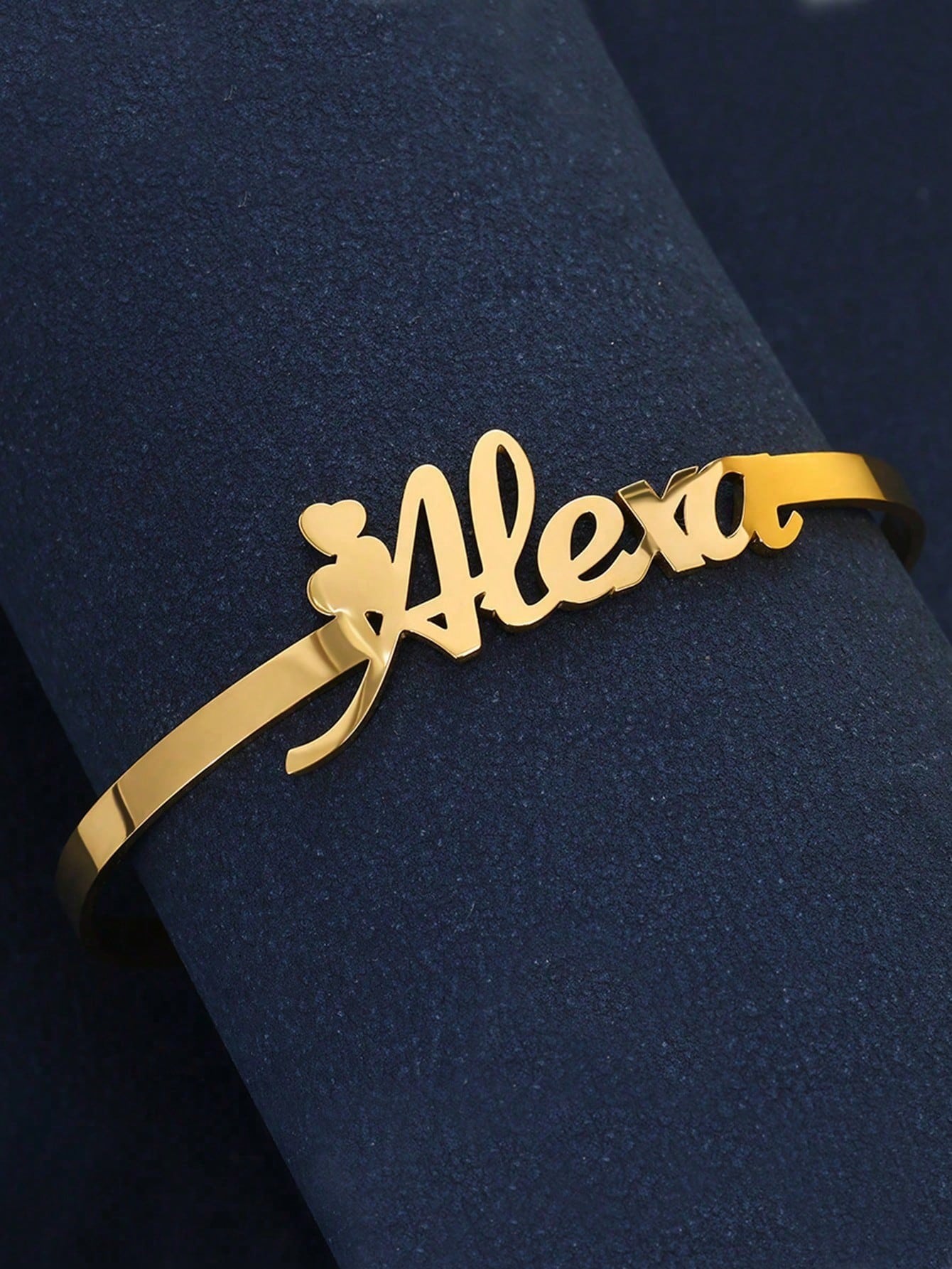 Custom Name Bangle Women Personalized Stainless Steel Jewelry Gift Gold Silver