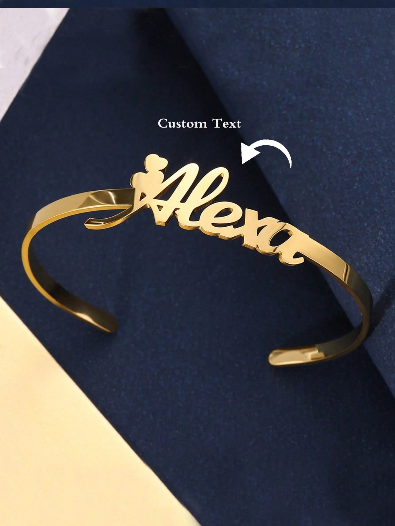 Custom Name Bangle Women Personalized Stainless Steel Jewelry Gift Gold Silver