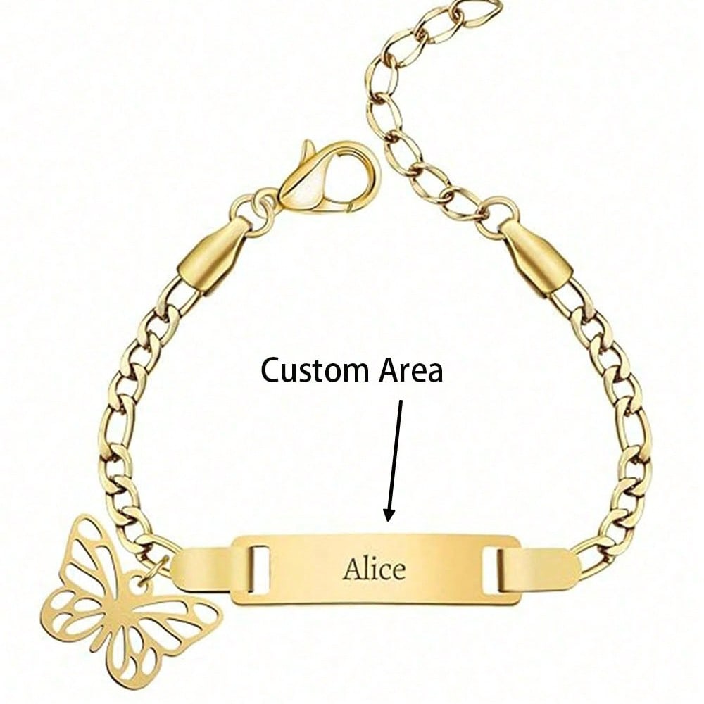 Adjustable Engraved Stainless Steel Bangle Minimalist Hip Hop Unisex Custom Letter Fashion Gift