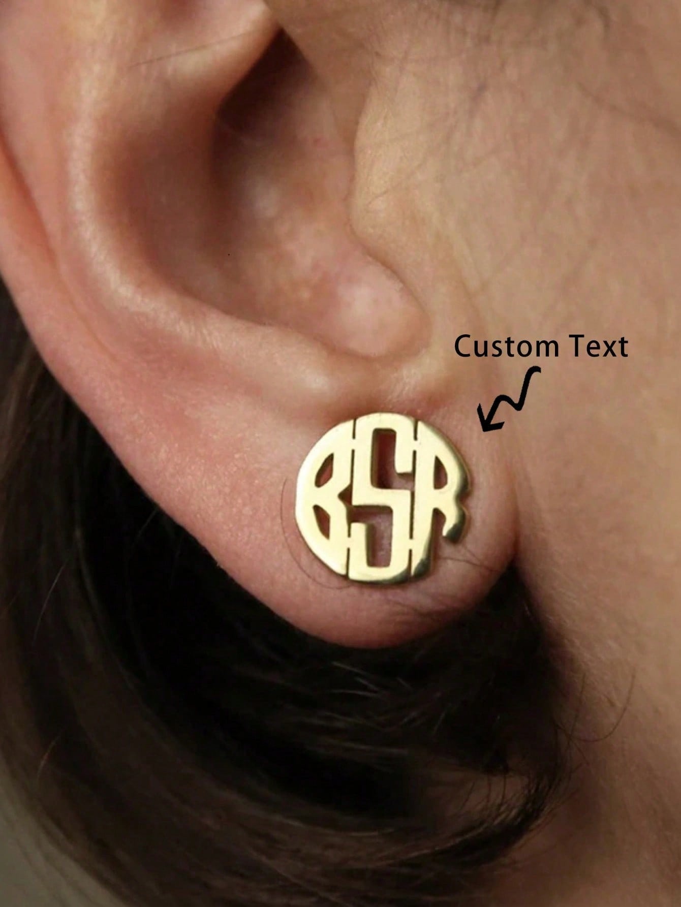 Women's Stainless Steel Custom Letter Stud Earrings, Boho Minimalist Personalized Ear Jewelry for Birthday Graduation Gift