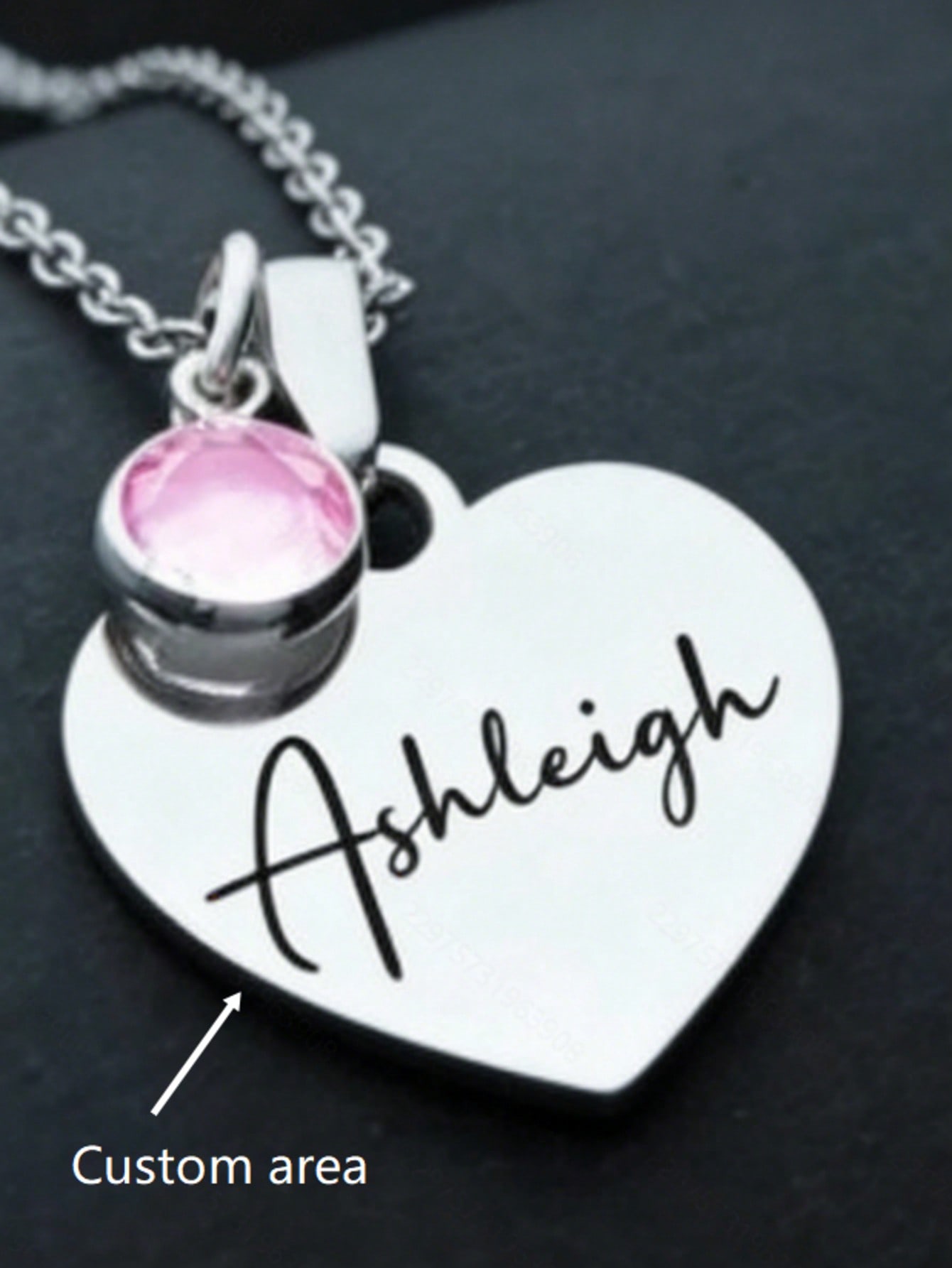 Custom Birthstone Necklace Engraved Letter Name Pendant 18K Gold Plated Unisex DIY Jewelry Gift