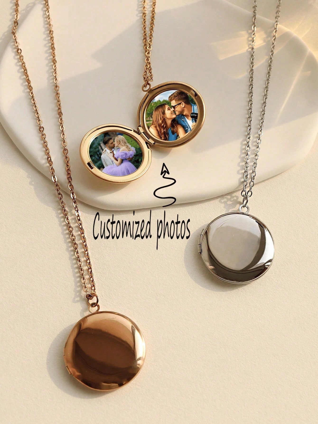 Custom Photo Stainless Steel Pendant Necklace Retro Gothic Neutral Jewelry Gift for Couples Family