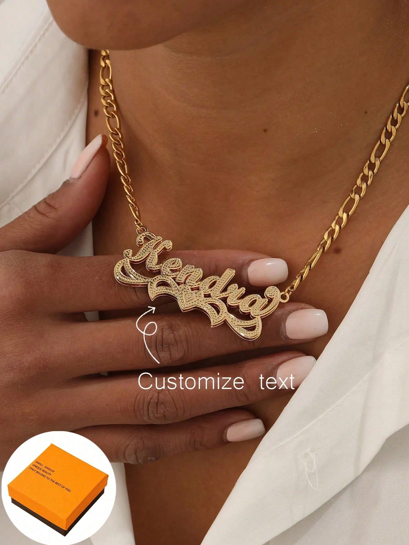 Personalized Two-Tone Necklace, Custom Necklace, Gold & Silver Name Necklace, Unisex Personalized Jewelry Gift Box