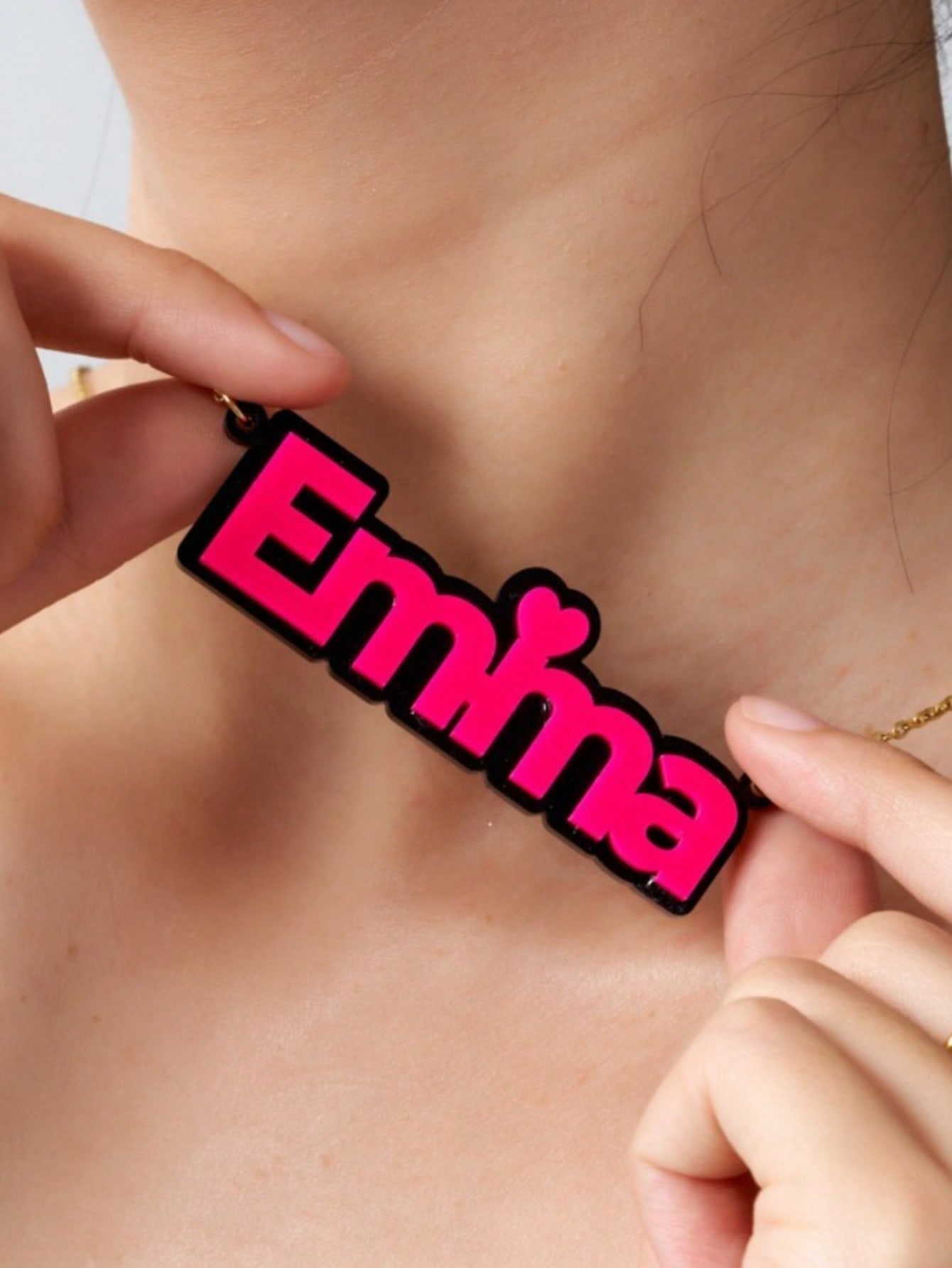 Personalized Acrylic Name Necklace - Custom Engraved "Emma"