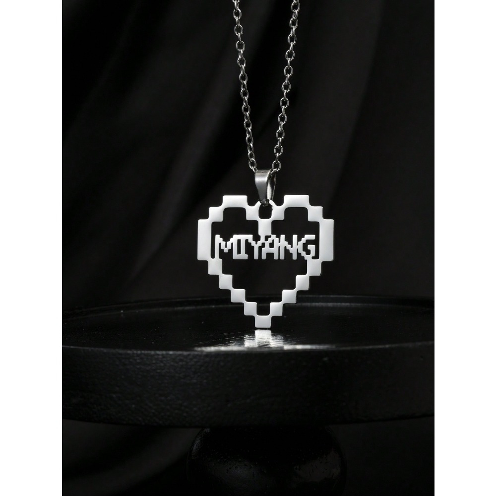 customized elegant luxurious minimalistic gold digital heart shaped nameplate necklace birthday personalized anniversary gifts custom jewelry commemorative family lovers parties travels pairing mothers day wedding season world cup-定造集