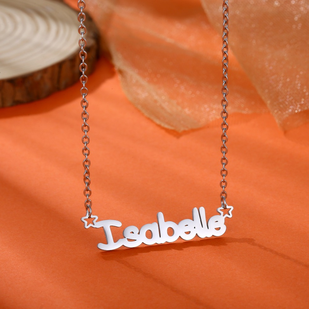 Custom Cartoon Kids Figure Name Stainless Steel Necklace-MyNameJewelry