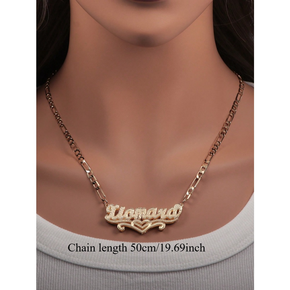 personalized double layer car name necklace stainless steel-定造集