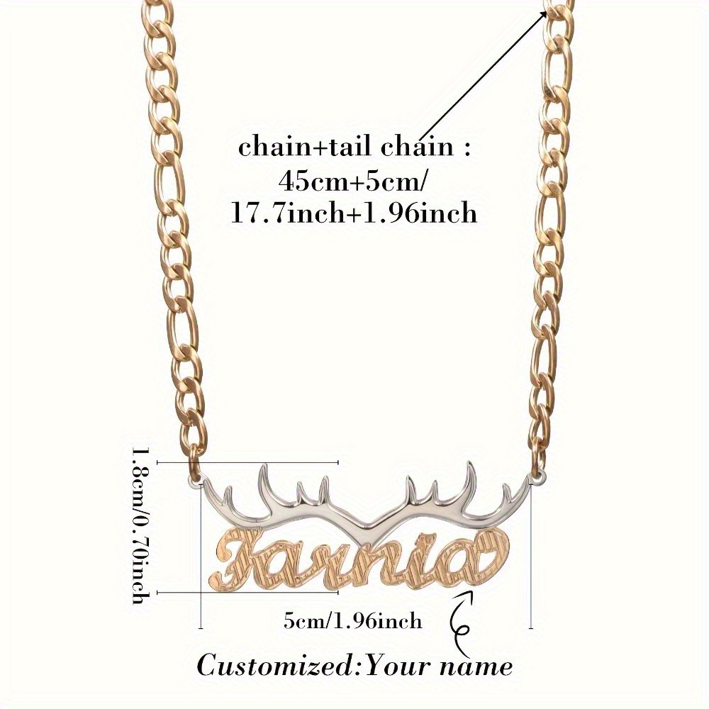 custom deer antler name necklace nk chain-定造集