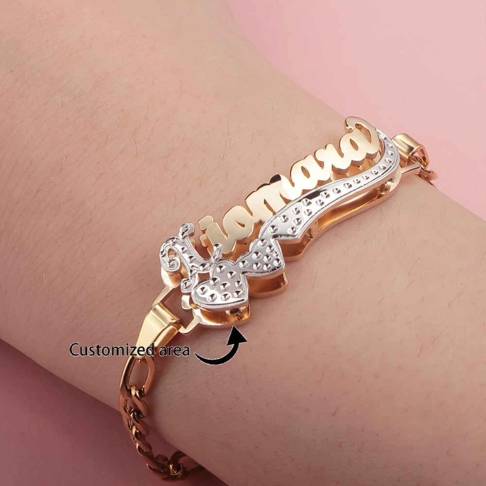custom double layer heart bracelet stainless steel-定造集