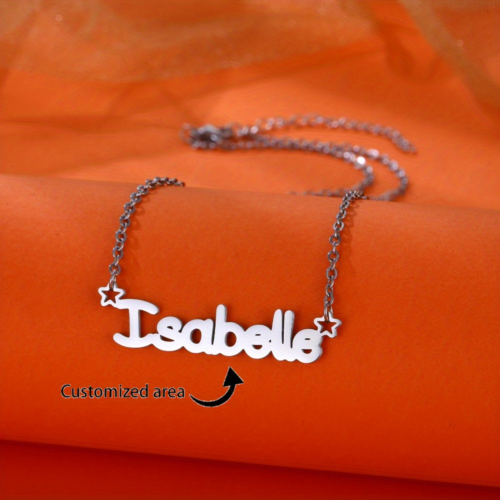 customized name necklace mens stainless steel personalized letter pendant gift boyfriends holiday mothers day wedding season world cup-定造集