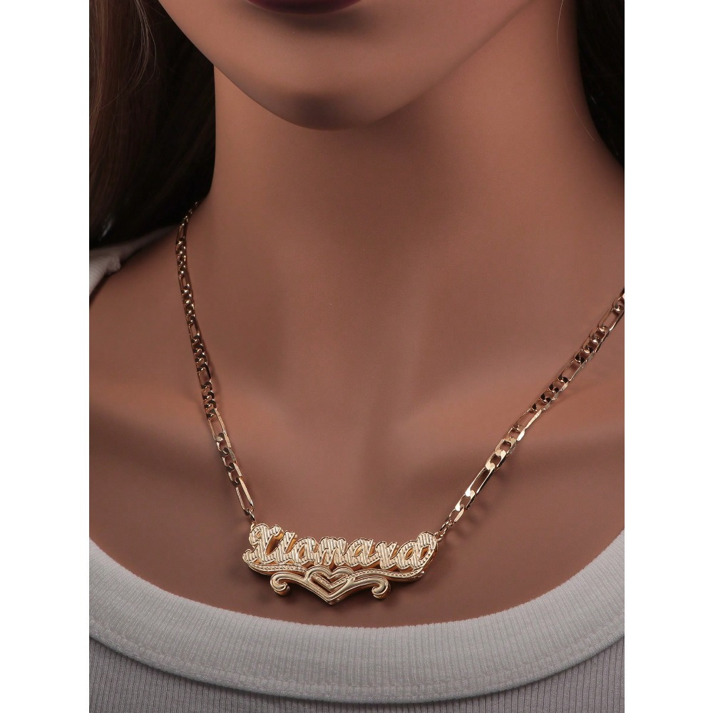 personalized double layer car name necklace stainless steel-定造集