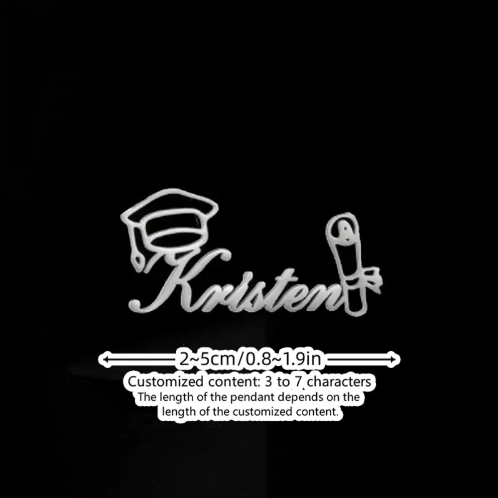 custom badge 1 piece customizable name doctor hat elegant 304 stainless steel personalized letter hats backpacks clothing female graduation gift - MyNameJewelry Personalized Jewelry