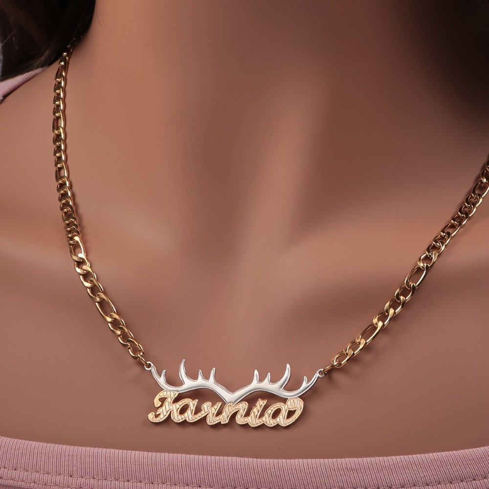custom deer antler name necklace nk chain-定造集