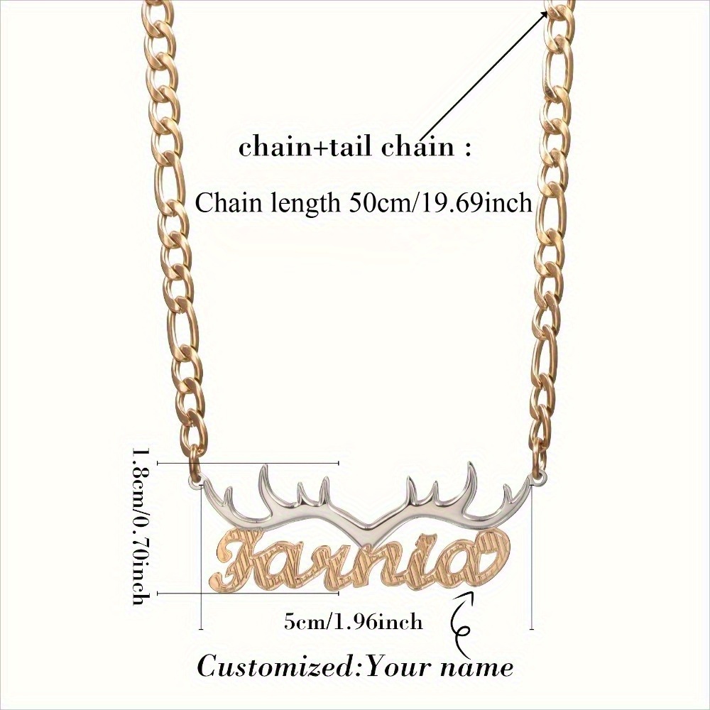 custom deer antler name necklace nk chain-定造集