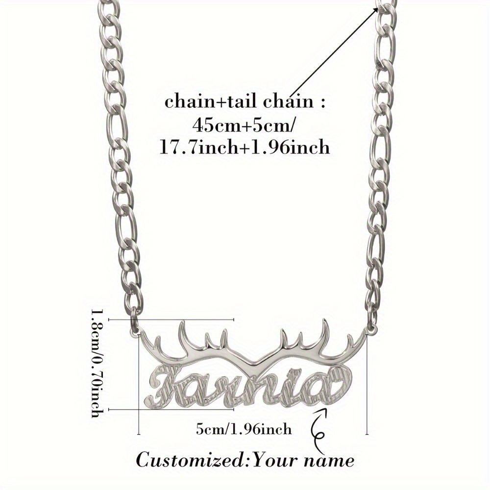 custom deer antler name necklace nk chain-定造集