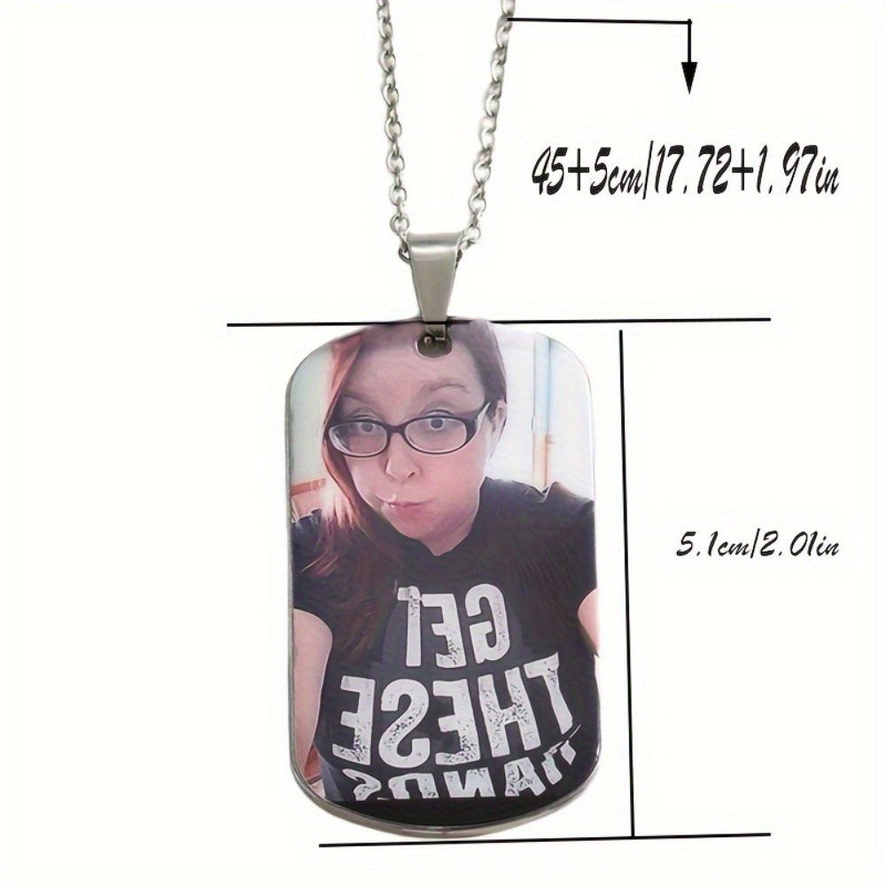 custom photo dog tag necklace stainless steel punk christmas gift-定造集
