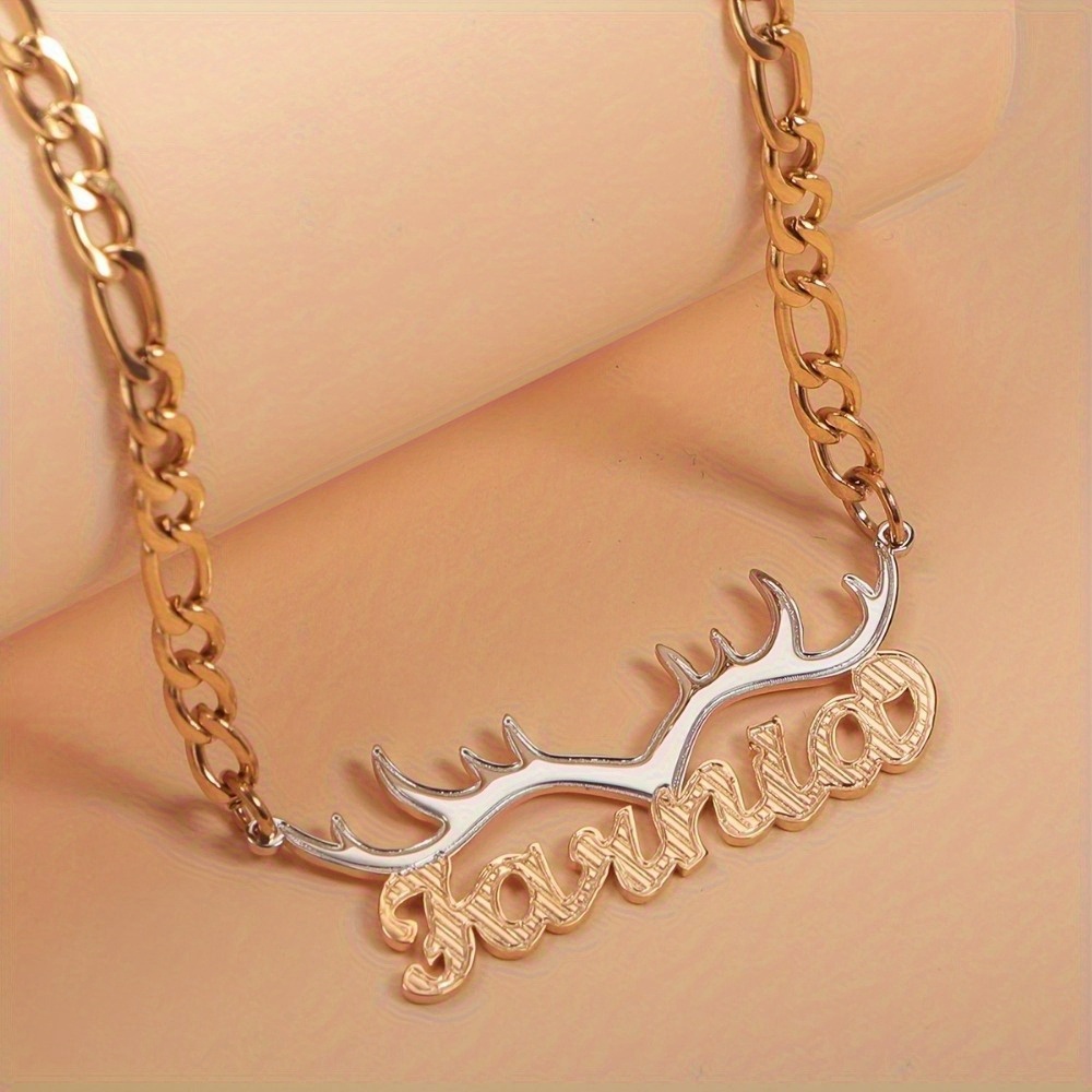 custom deer antler name necklace nk chain-定造集