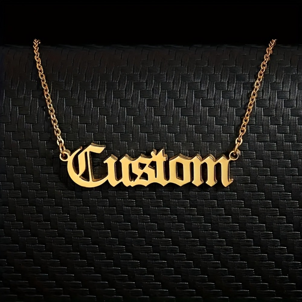 customized necklace custom stainless steel name choose font elegant simple design perfect gift birthdays mothers day-定造集